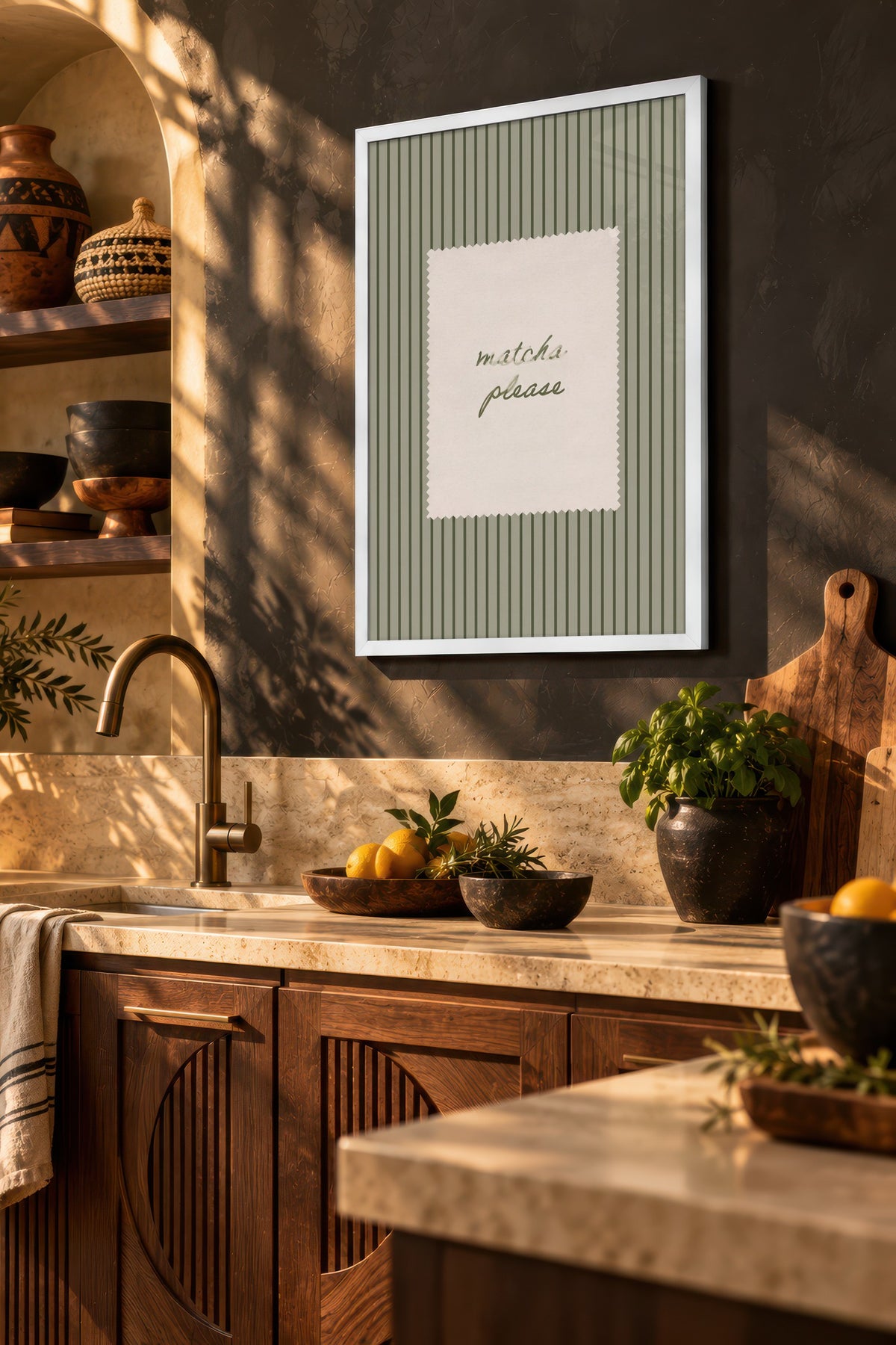 matcha please Poster – Beyaz Çerçeveli Tablo