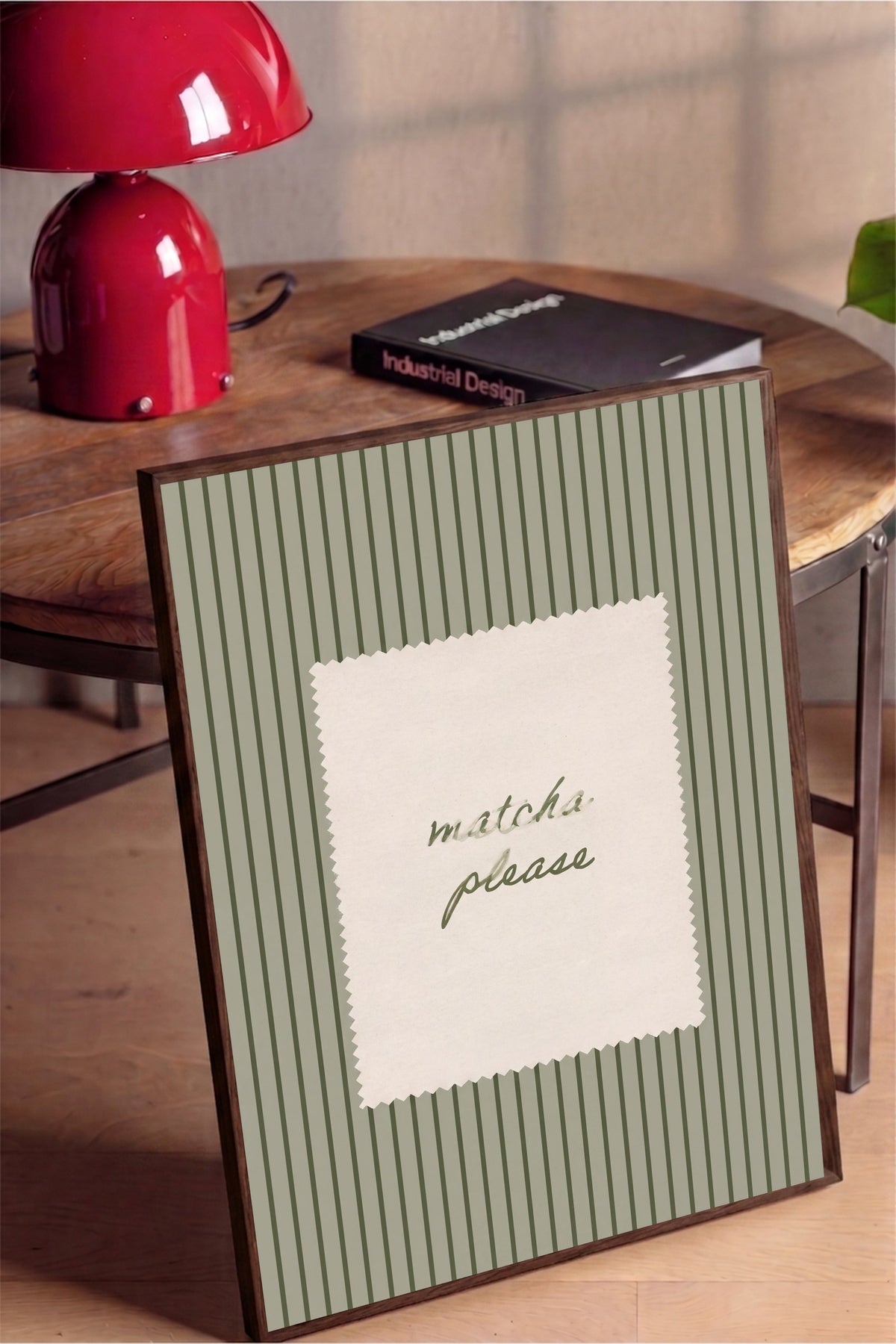 matcha please Poster – Kahverengi Çerçeveli Tablo