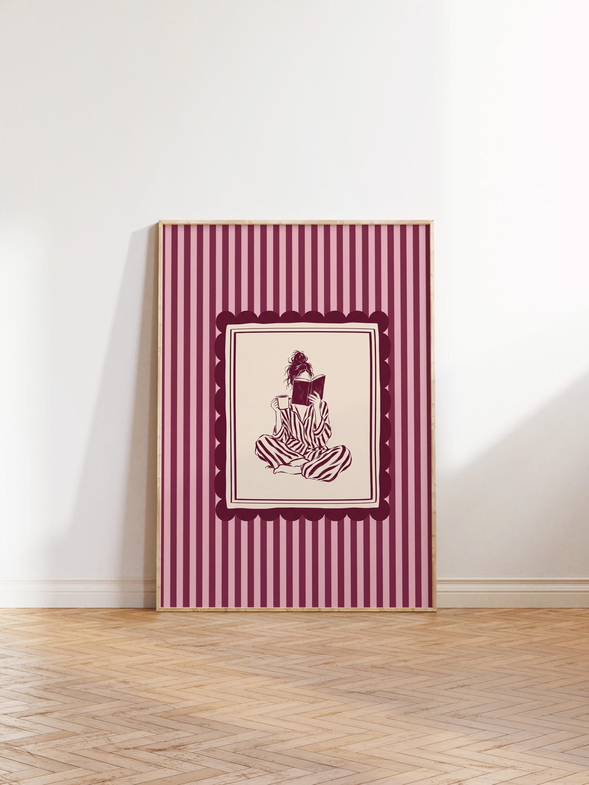 Kahve ve Kitap ile Rahatlama Poster – Ahşap Çerçeveli Tablo