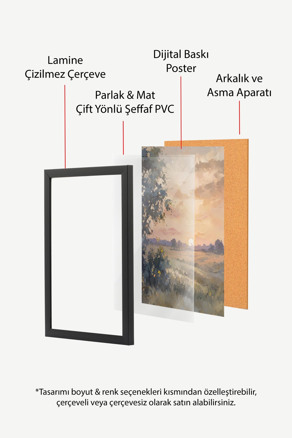 Gün Batımı Manzarası Poster – Siyah Çerçeveli Tablo