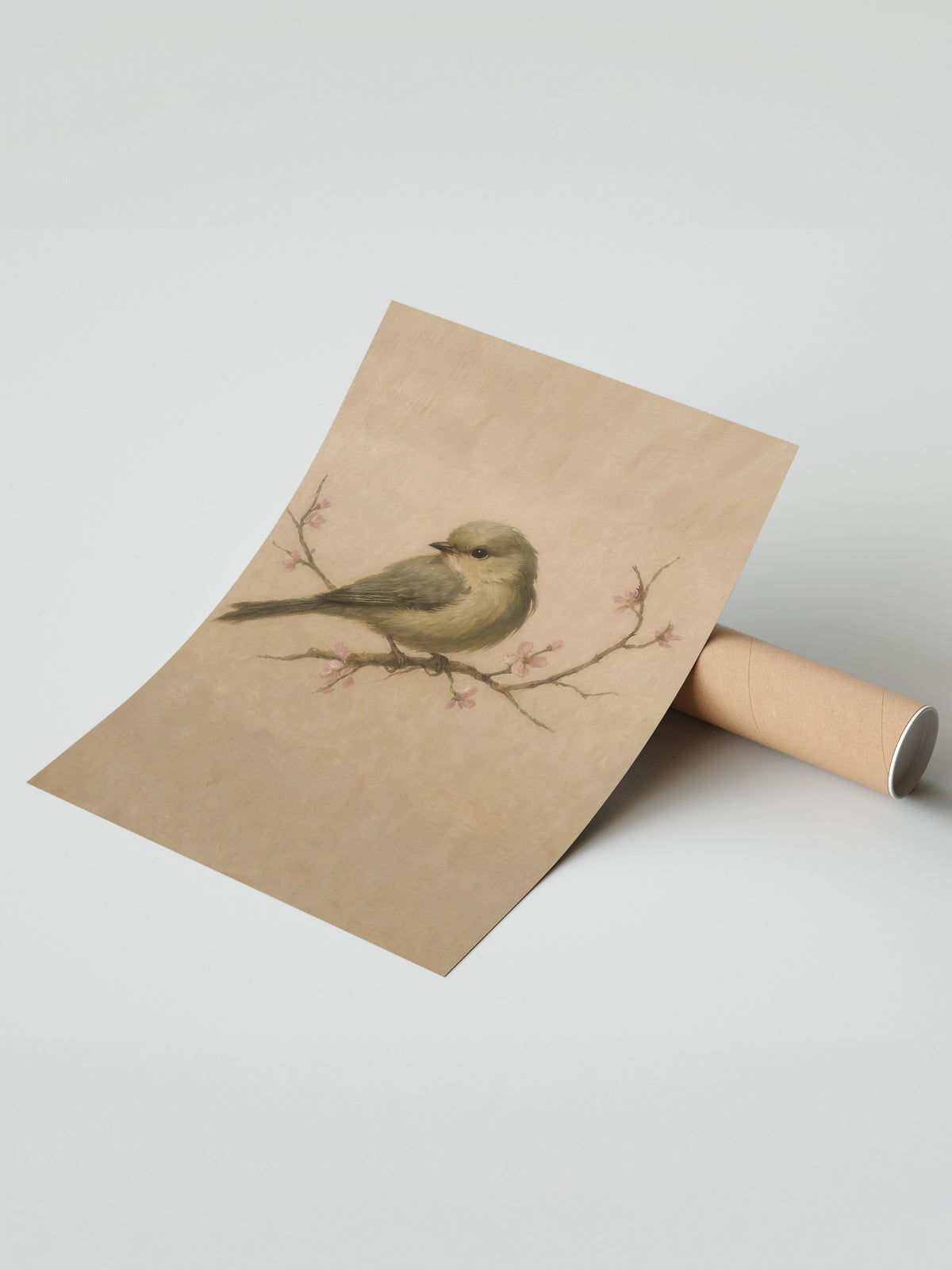 Dal Üzerinde Kuş Çerçevesiz Poster