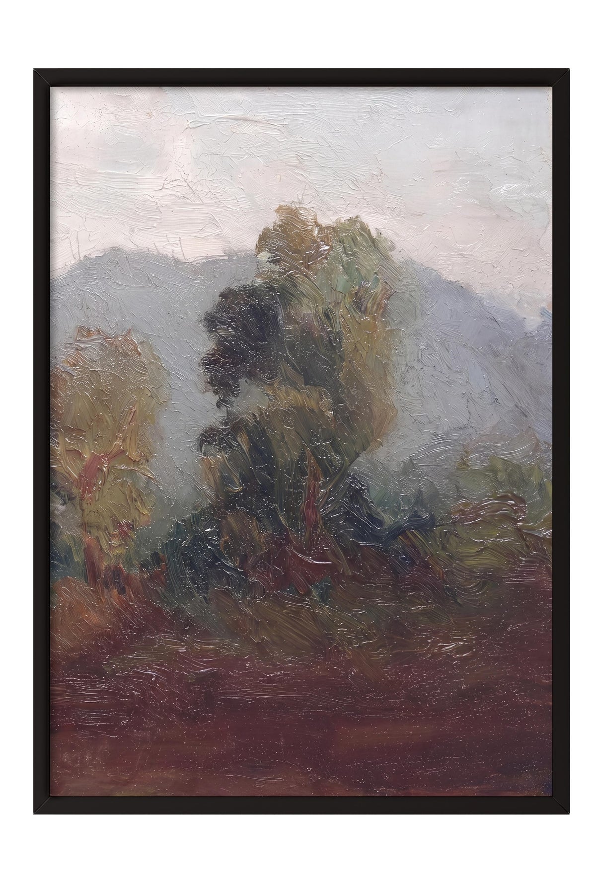 Yağlı Boya Doğa Manzarası Poster – Siyah Çerçeveli Tablo