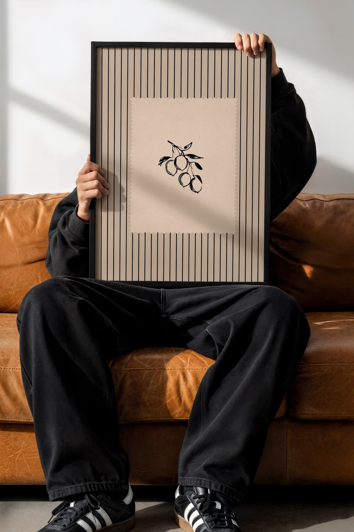 Minimalist Meyve İllüstrasyonu Poster – Siyah Çerçeveli Tablo