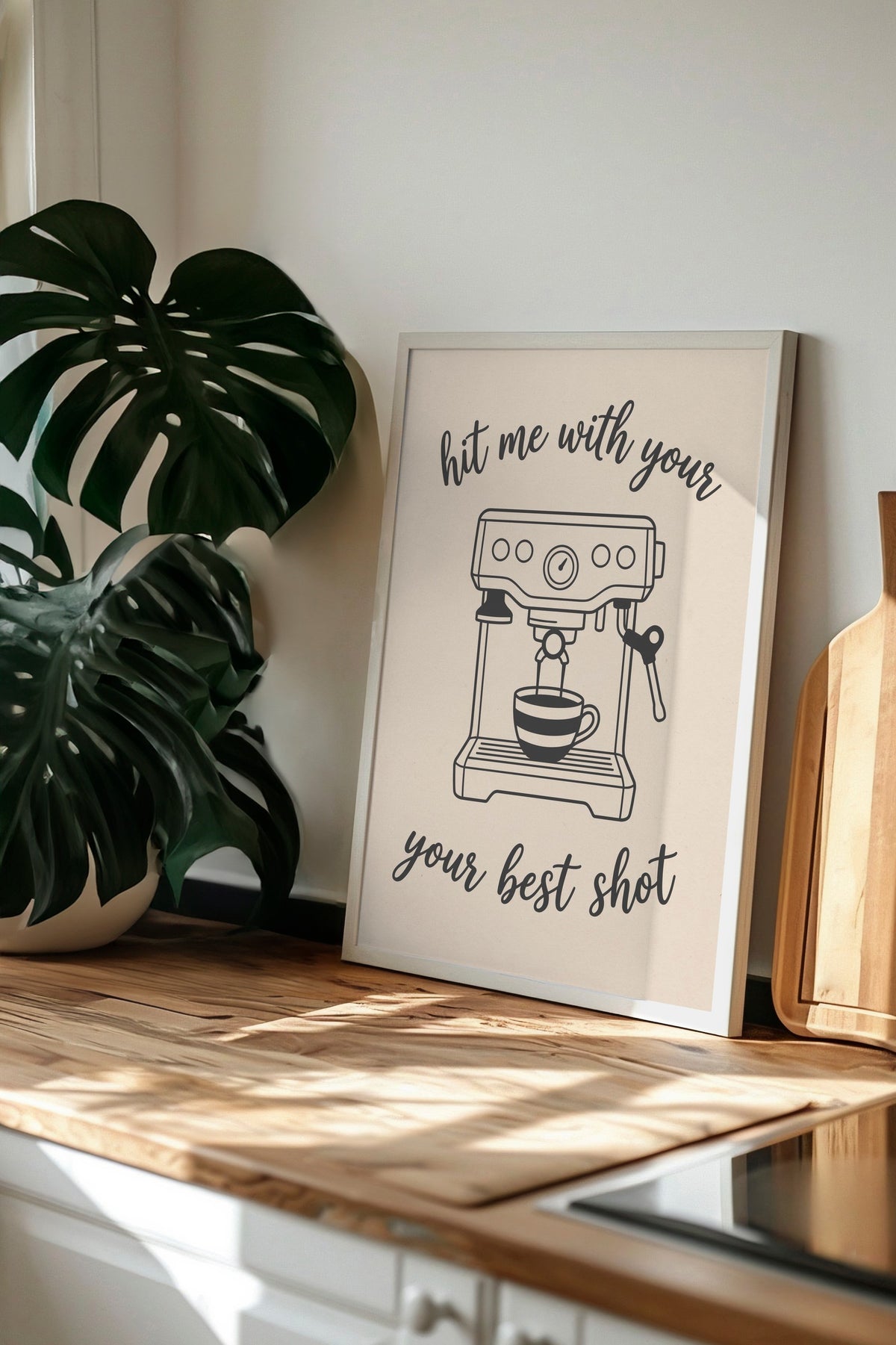 hit me with your your best shot Poster – Beyaz Çerçeveli Tablo