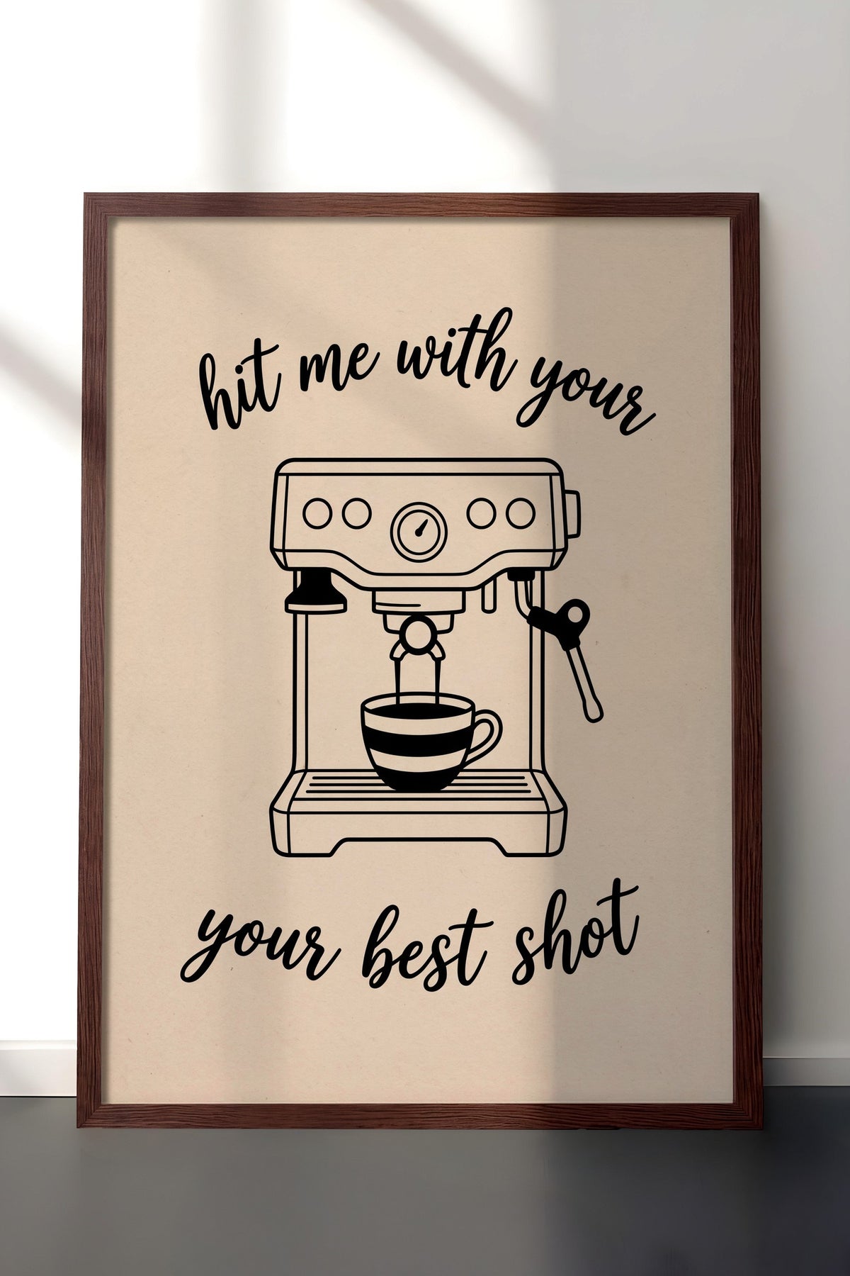 hit me with your your best shot Poster – Kahverengi Çerçeveli Tablo