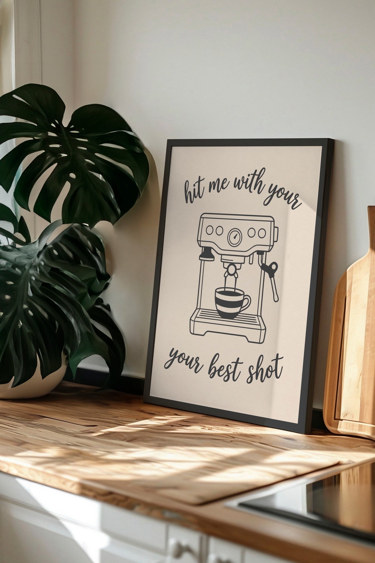 hit me with your your best shot Poster – Siyah Çerçeveli Tablo