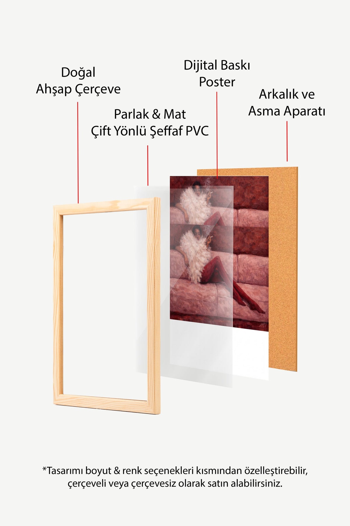 Koltukta Oturan Kadın Poster – Ahşap Çerçeveli Tablo
