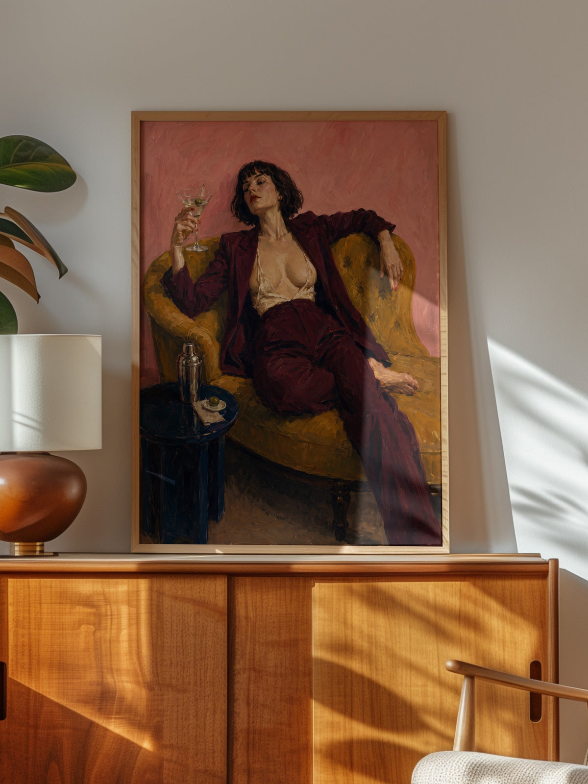 Dinlenen Kadın Figürü Poster – Ahşap Çerçeveli Tablo