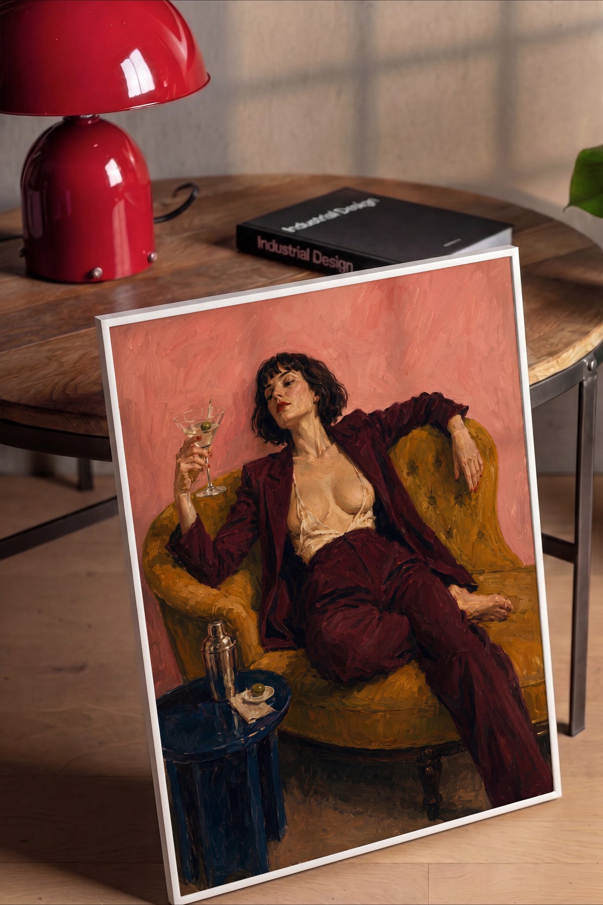 Dinlenen Kadın Figürü Poster – Beyaz Çerçeveli Tablo