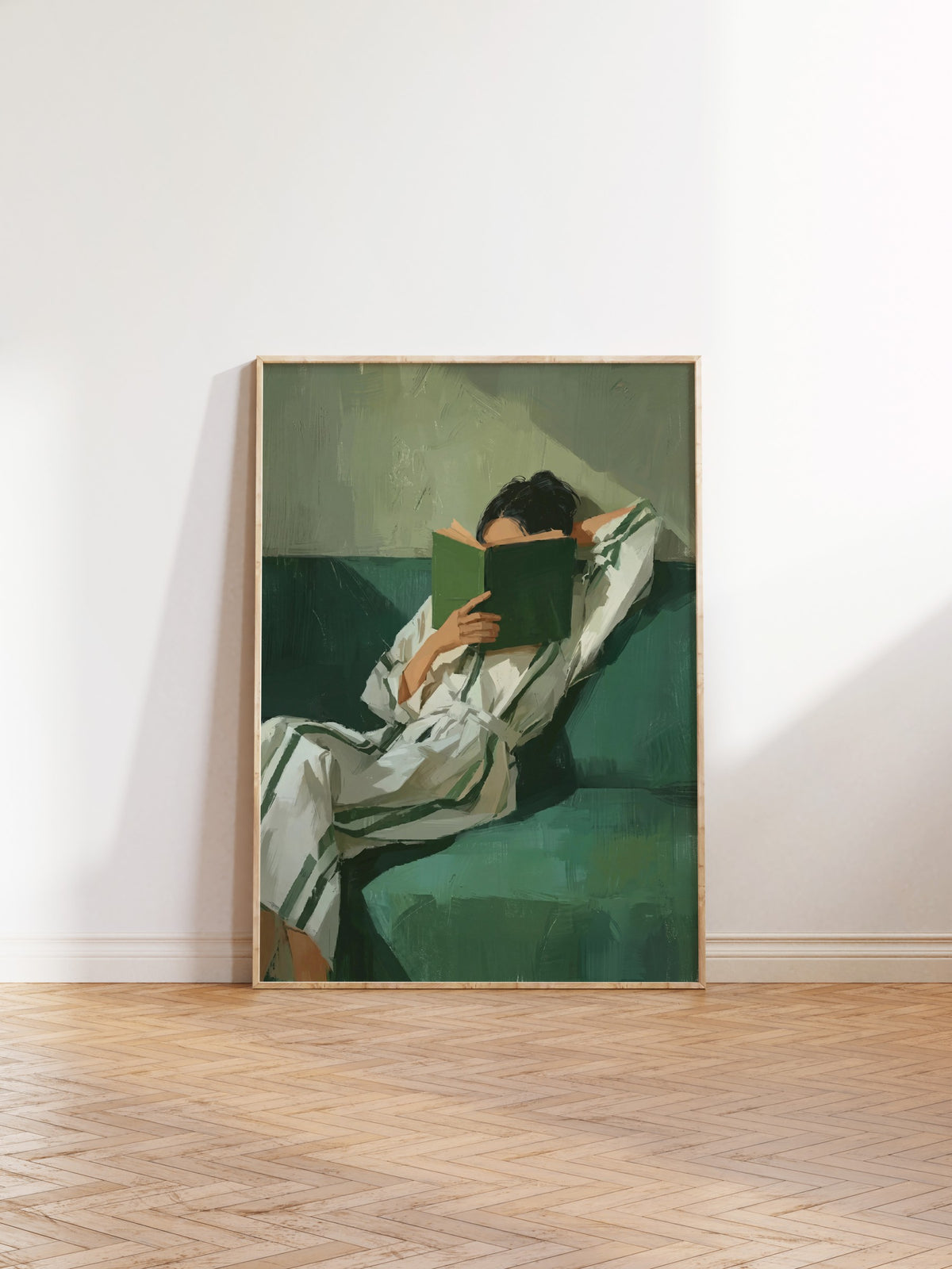 Okuyan Kadın Figürü Poster – Ahşap Çerçeveli Tablo