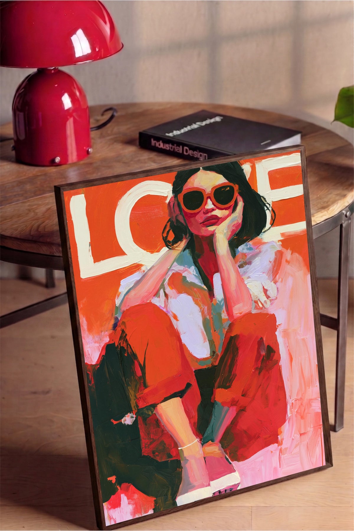 Love Poster – Kahverengi Çerçeveli Tablo