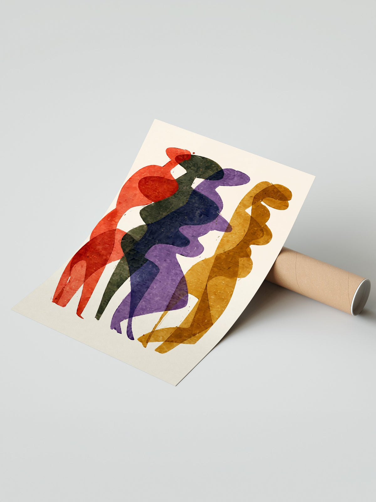 Renkli Silüetler Çerçevesiz Poster