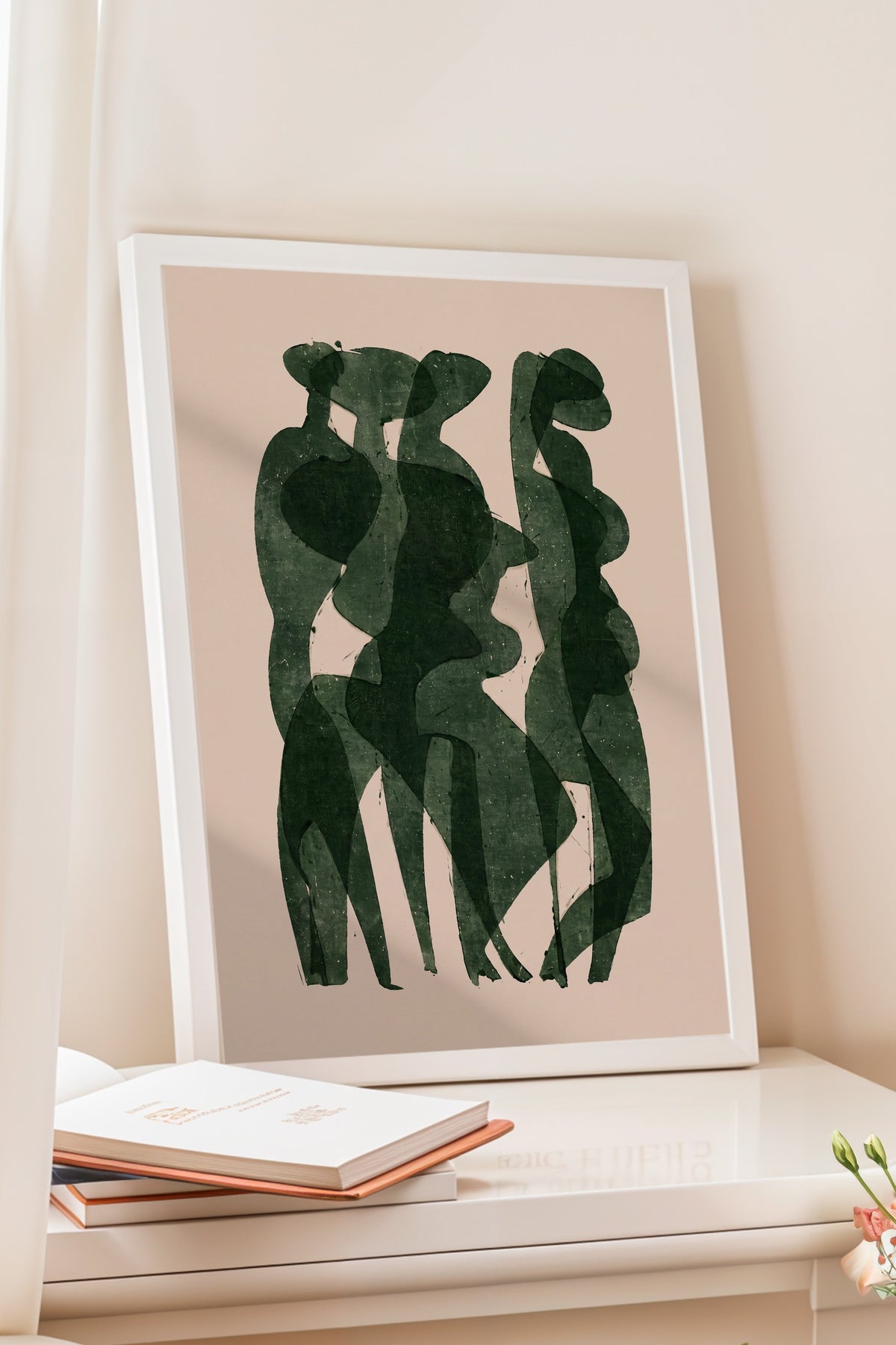 Soyut Kadın Figürleri Poster – Beyaz Çerçeveli Tablo