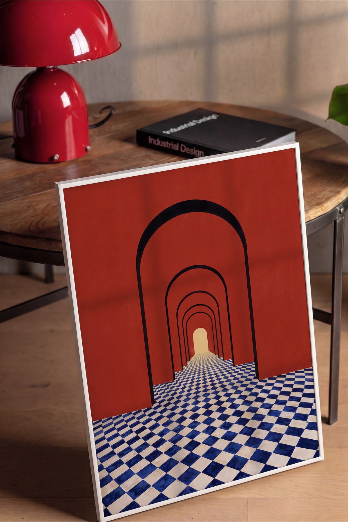 Çizgili Derinlik Perspektifi Poster – Beyaz Çerçeveli Tablo