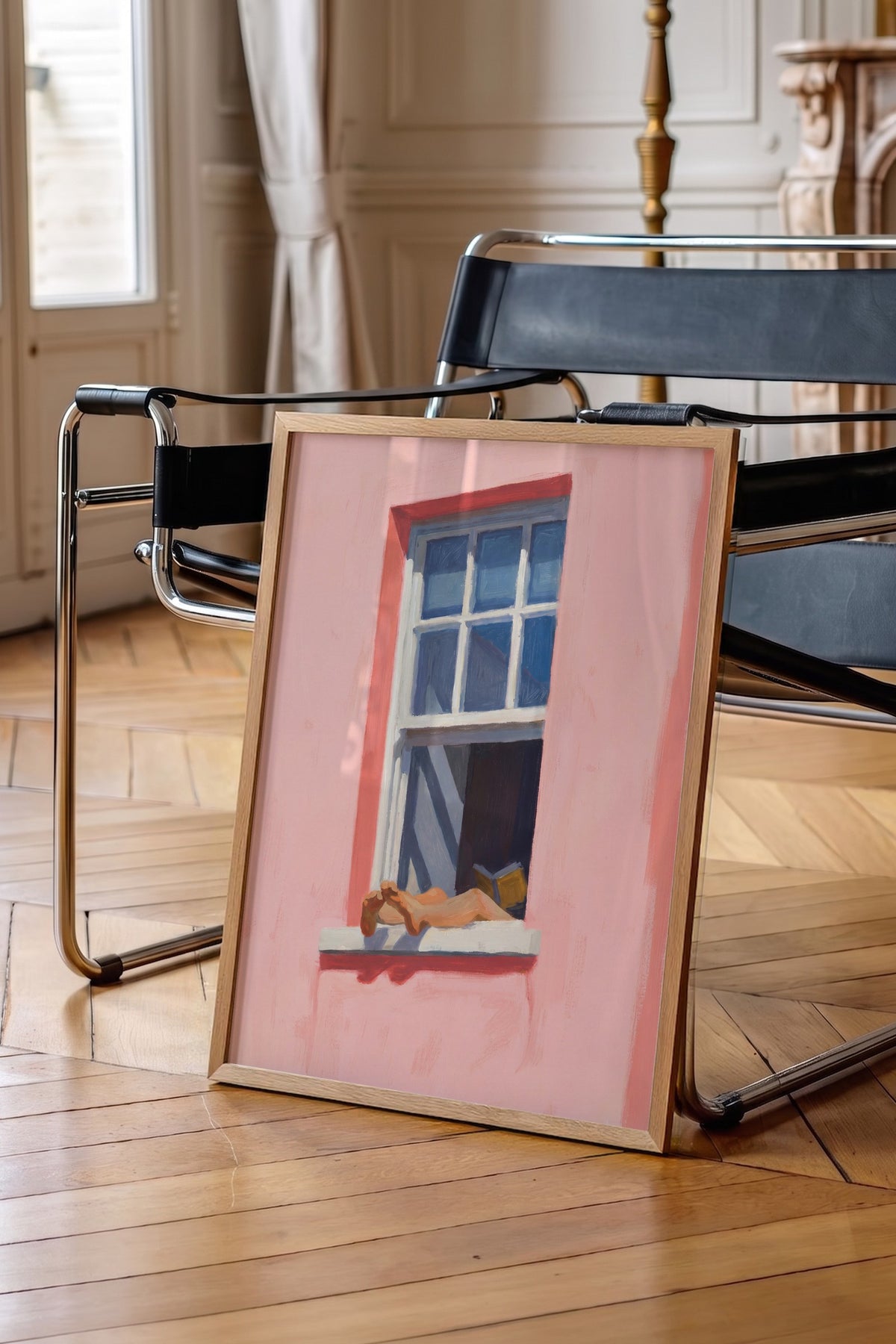 Pencere Önünde Dinlenen Kadın Poster – Ahşap Çerçeveli Tablo