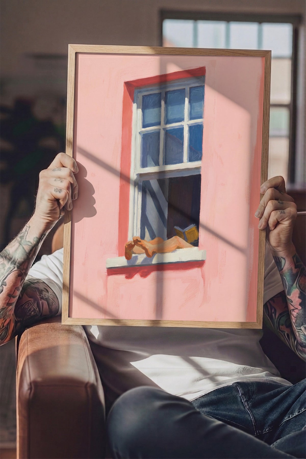 Pencere Önünde Dinlenen Kadın Poster – Ahşap Çerçeveli Tablo