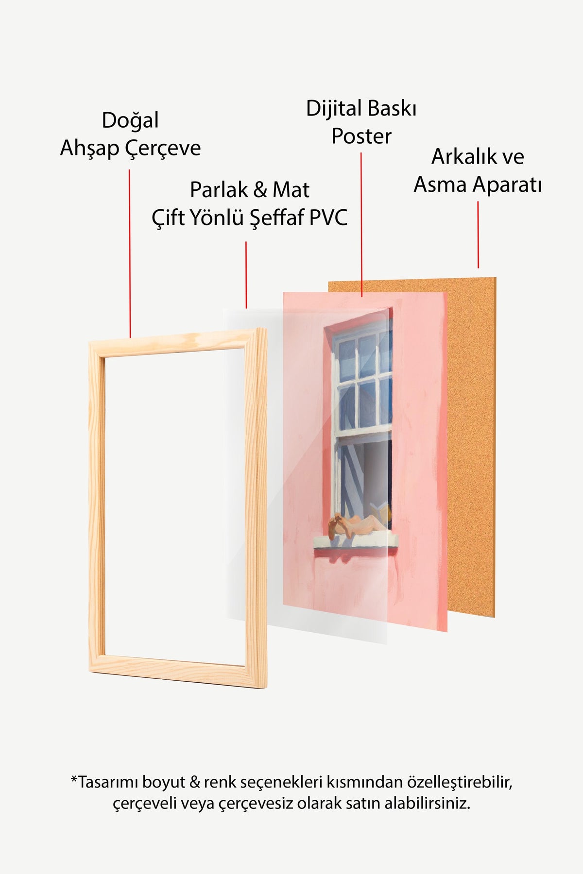Pencere Önünde Dinlenen Kadın Poster – Ahşap Çerçeveli Tablo