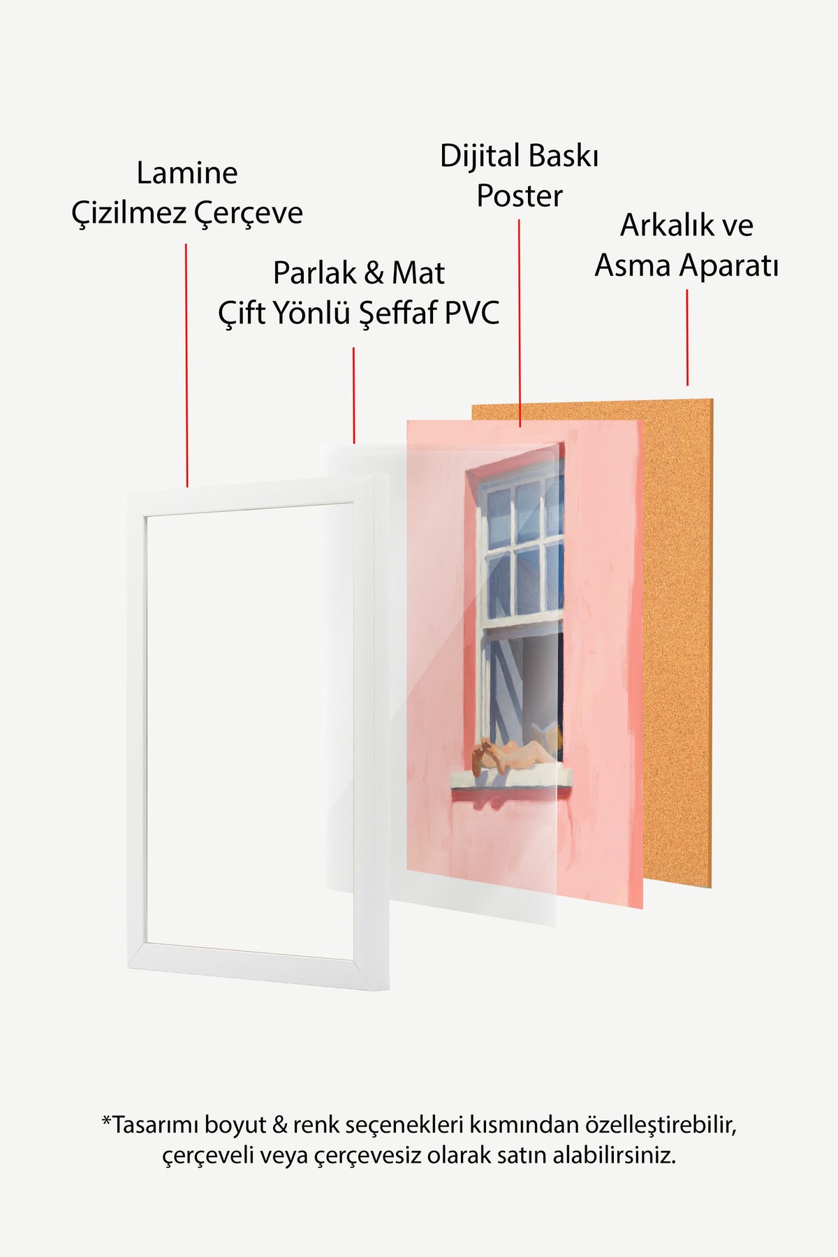 Pencere Önünde Dinlenen Kadın Poster – Beyaz Çerçeveli Tablo