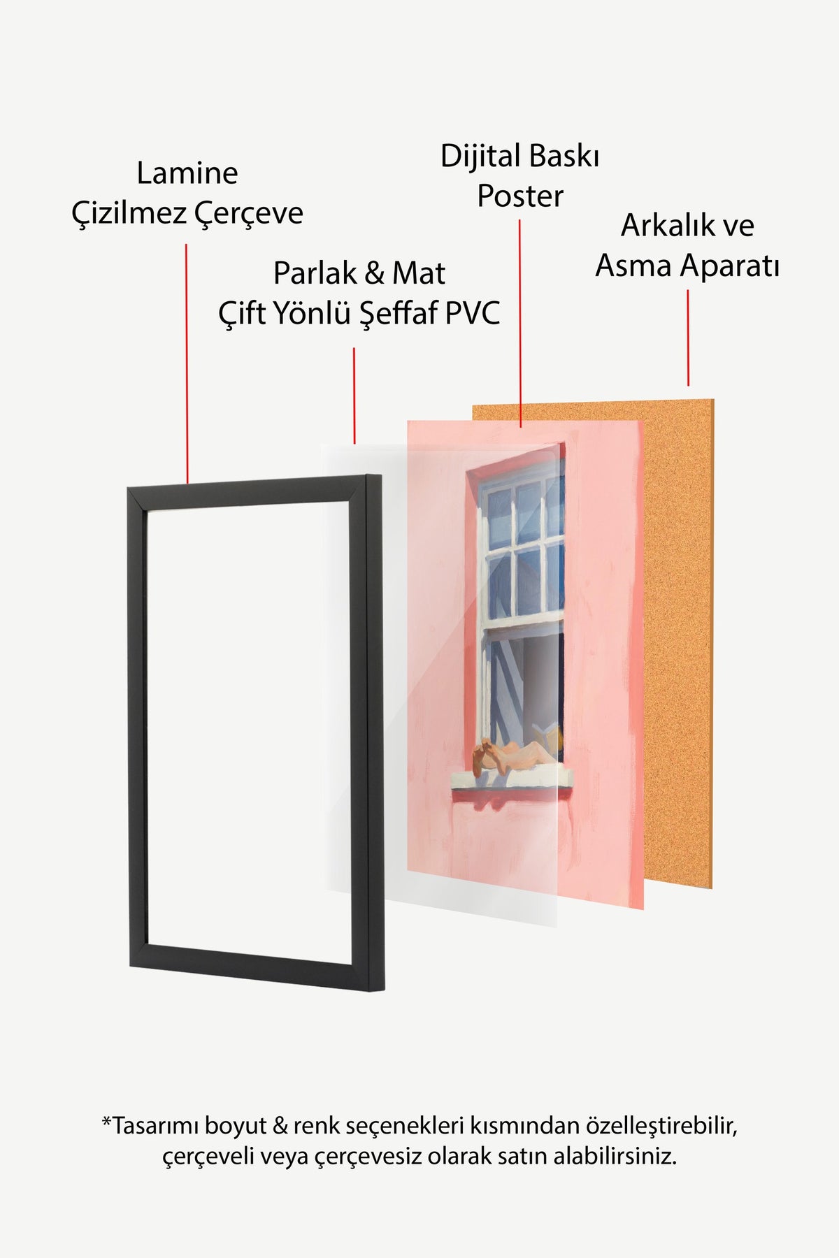 Pencere Önünde Dinlenen Kadın Poster – Siyah Çerçeveli Tablo