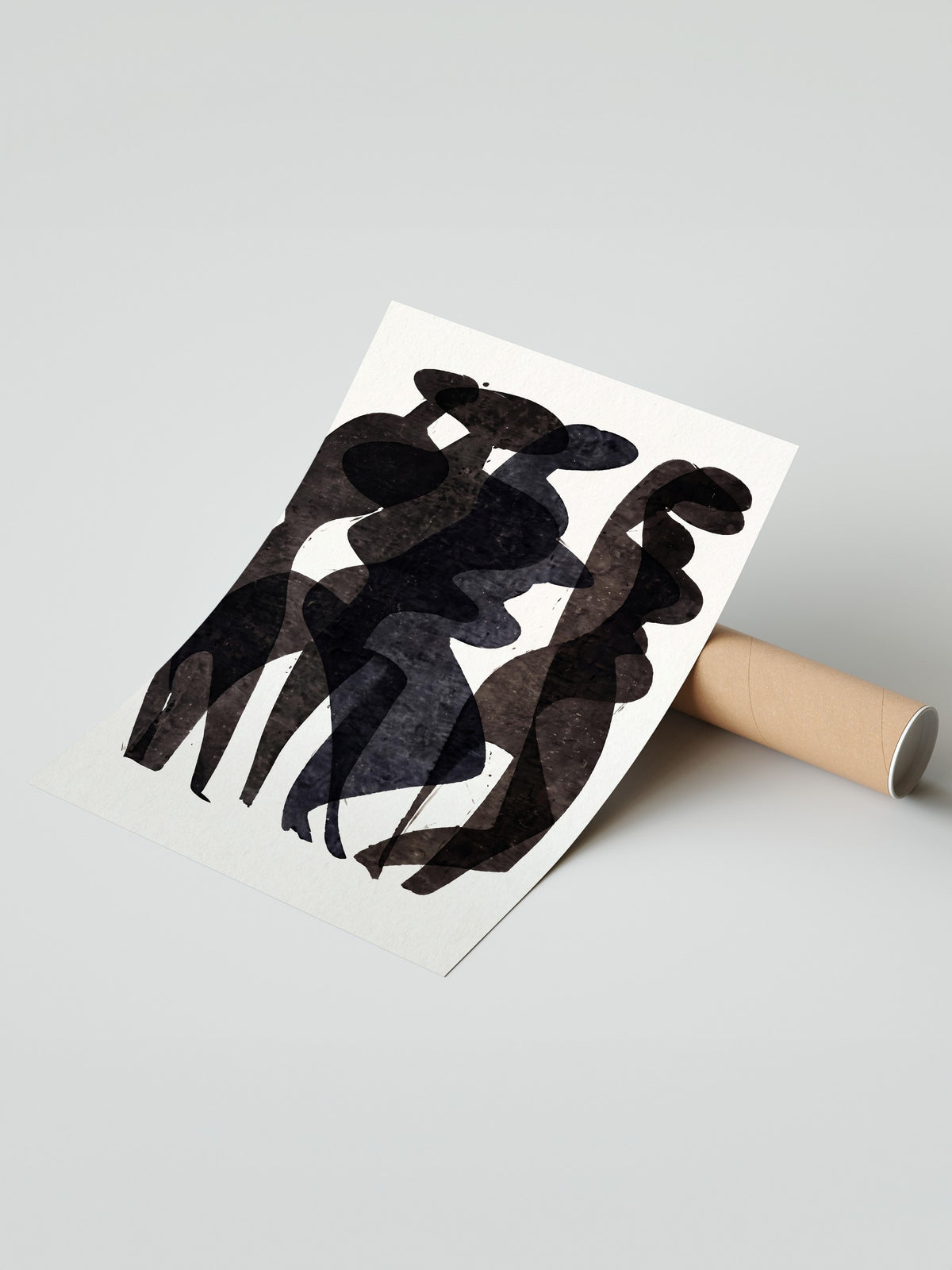 Soyut İnsan Silüetleri Çerçevesiz Poster