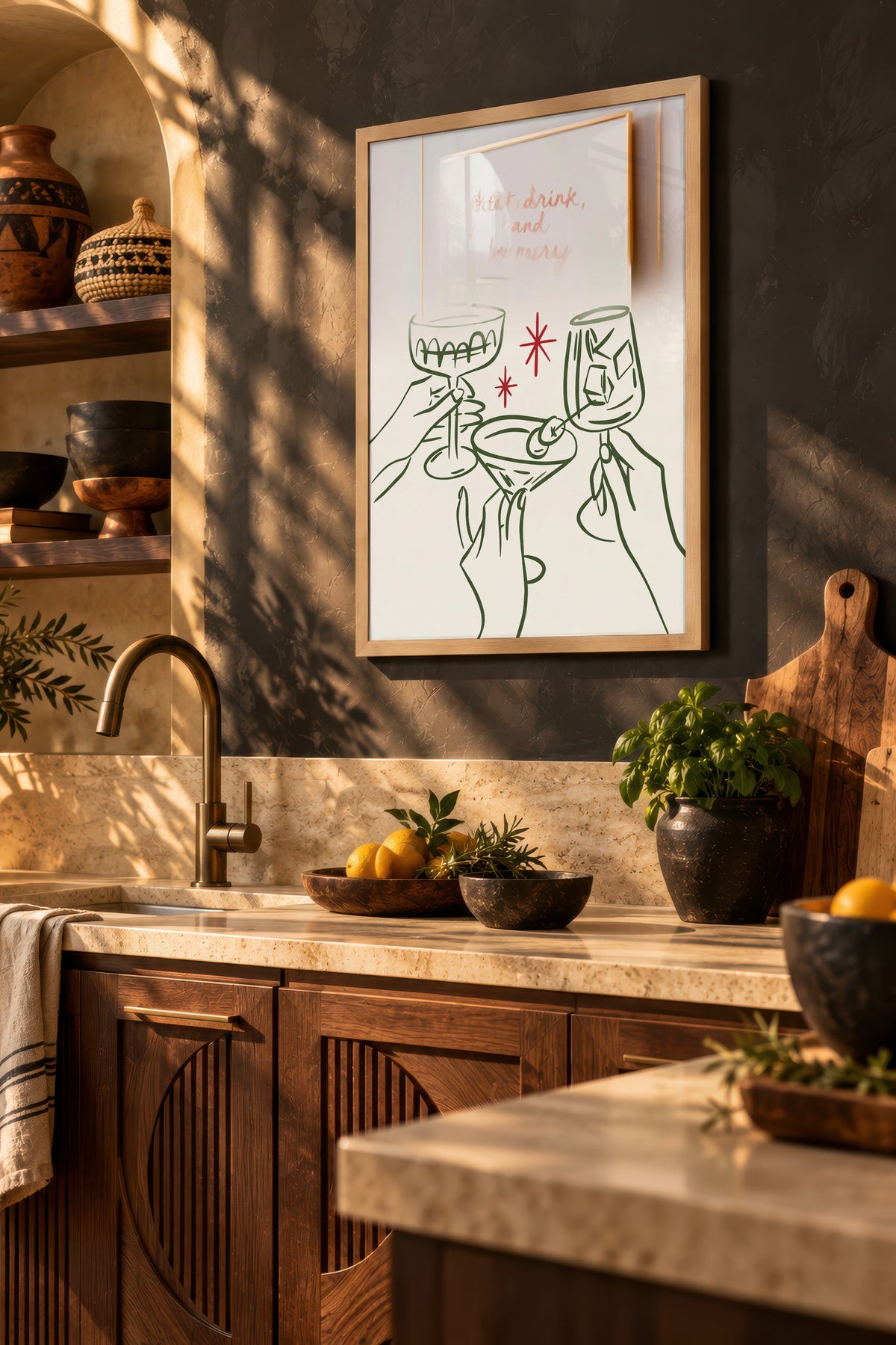 Eat, drink, and be merry Poster – Ahşap Çerçeveli Tablo