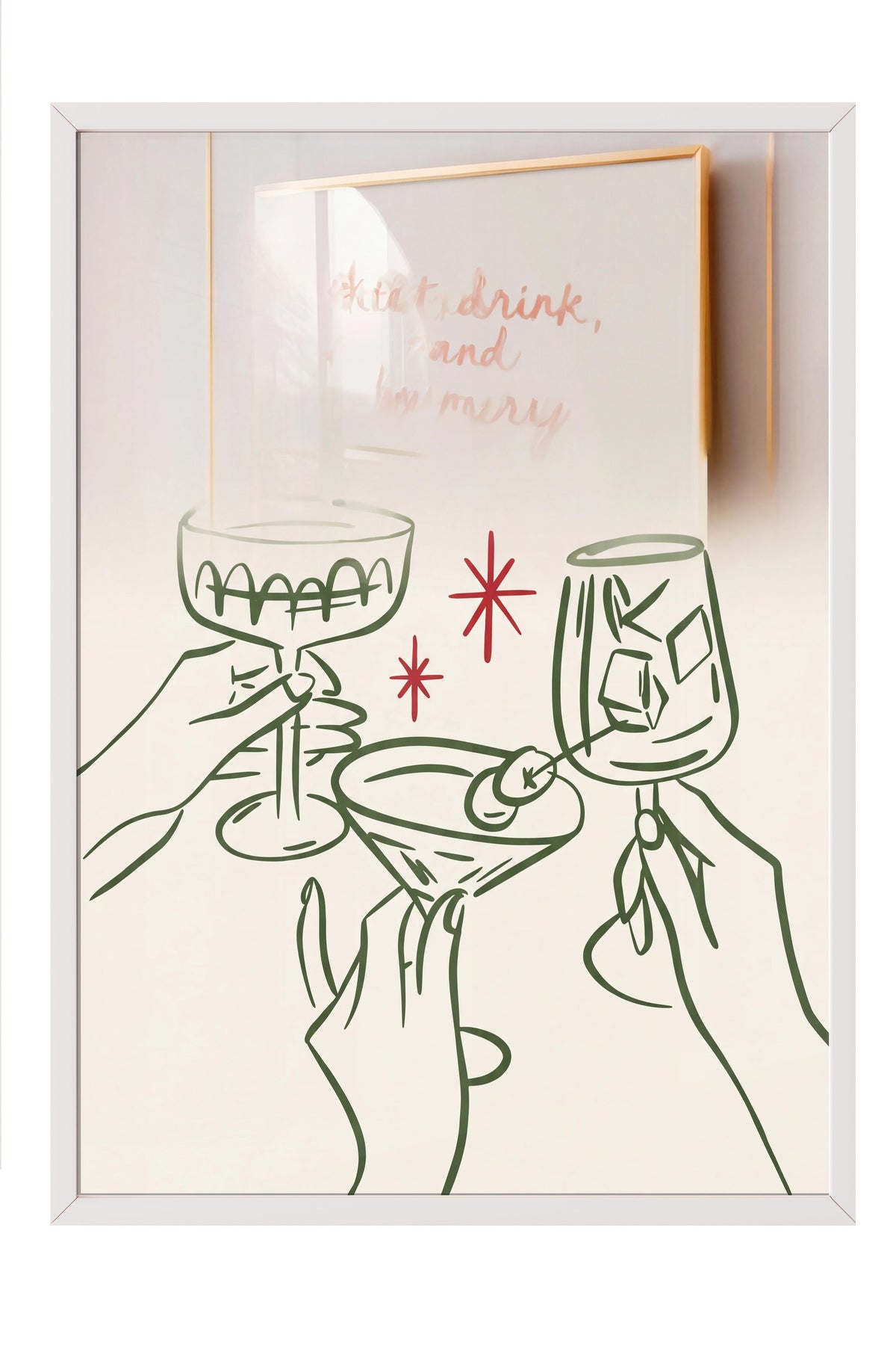 Eat, drink, and be merry Poster – Beyaz Çerçeveli Tablo