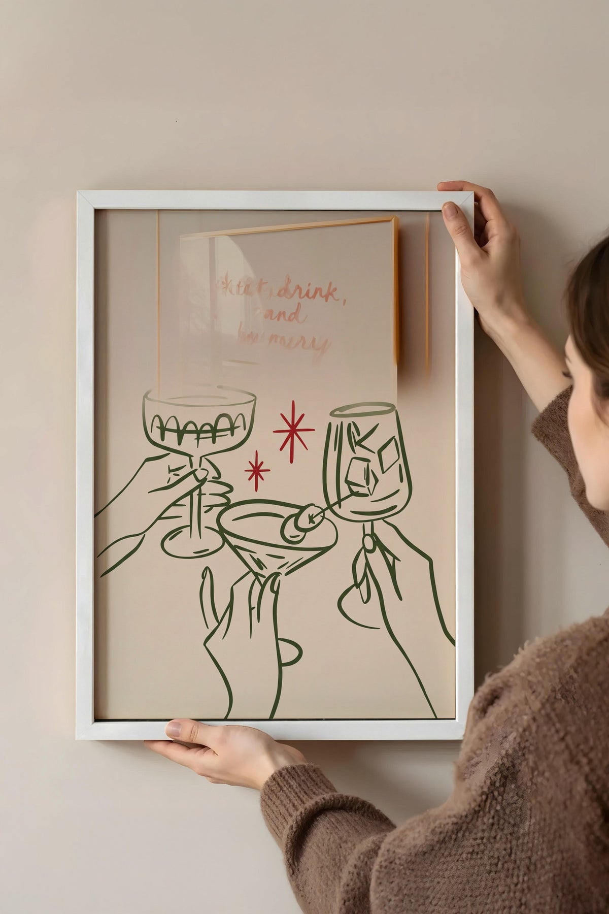 Eat, drink, and be merry Poster – Beyaz Çerçeveli Tablo