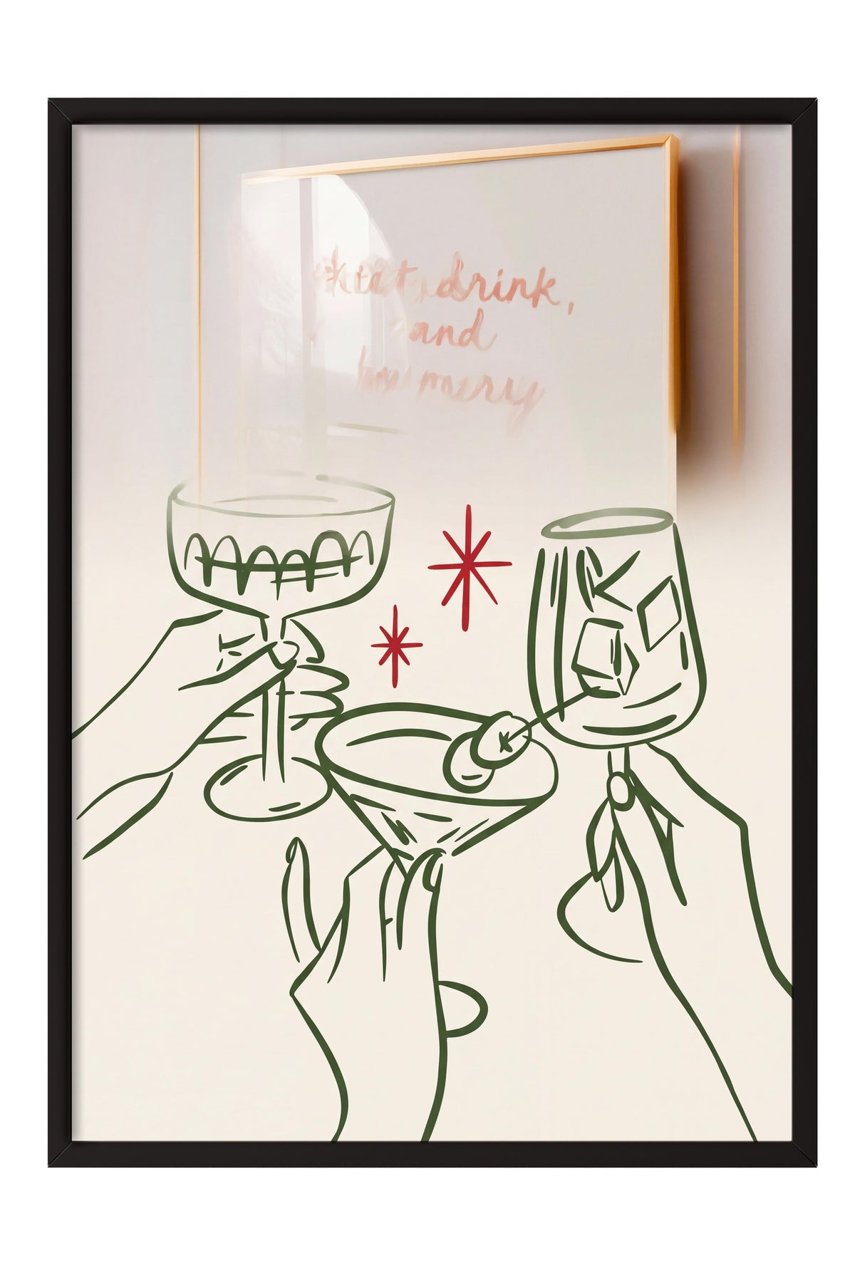 Eat, drink, and be merry Poster – Siyah Çerçeveli Tablo