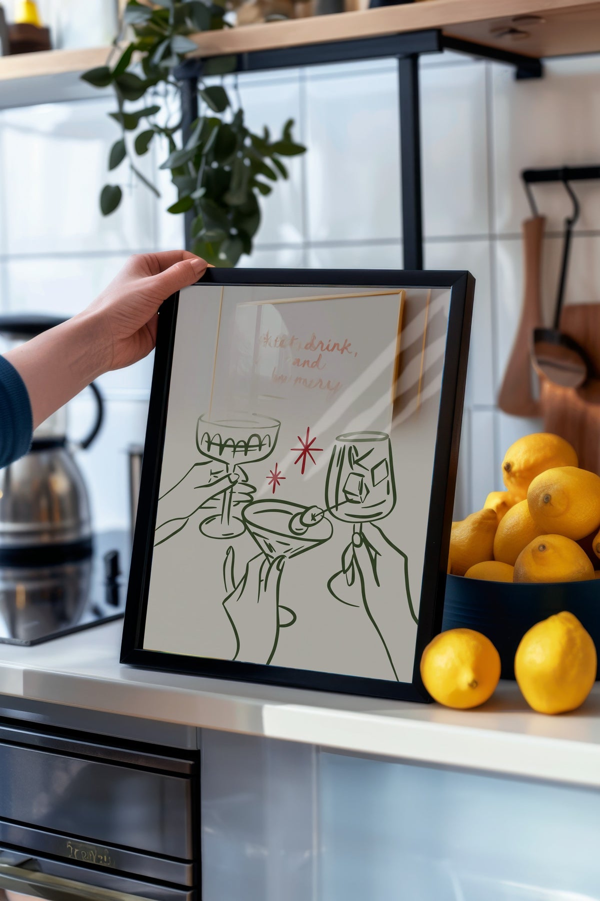 Eat, drink, and be merry Poster – Siyah Çerçeveli Tablo