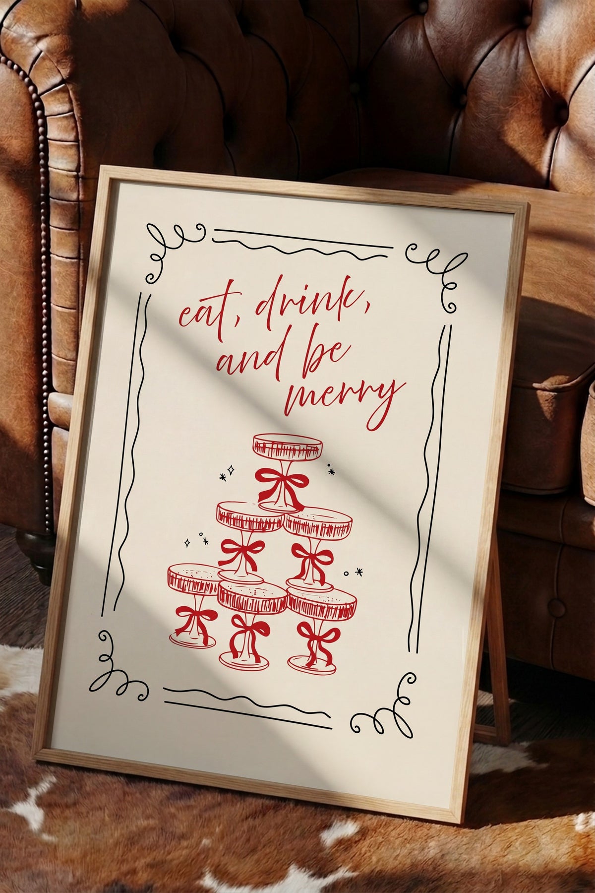 eat, drink, and be merry Poster – Ahşap Çerçeveli Tablo
