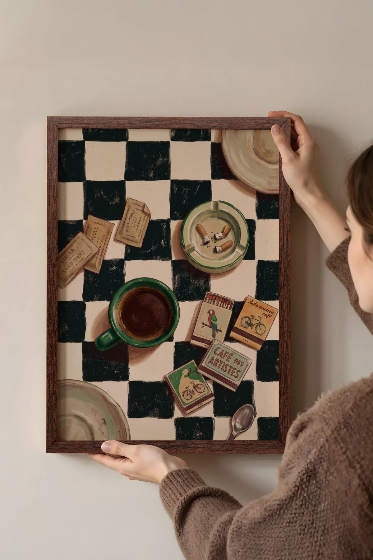 Klasik Masa Üzeri Poster – Kahverengi Çerçeveli Tablo