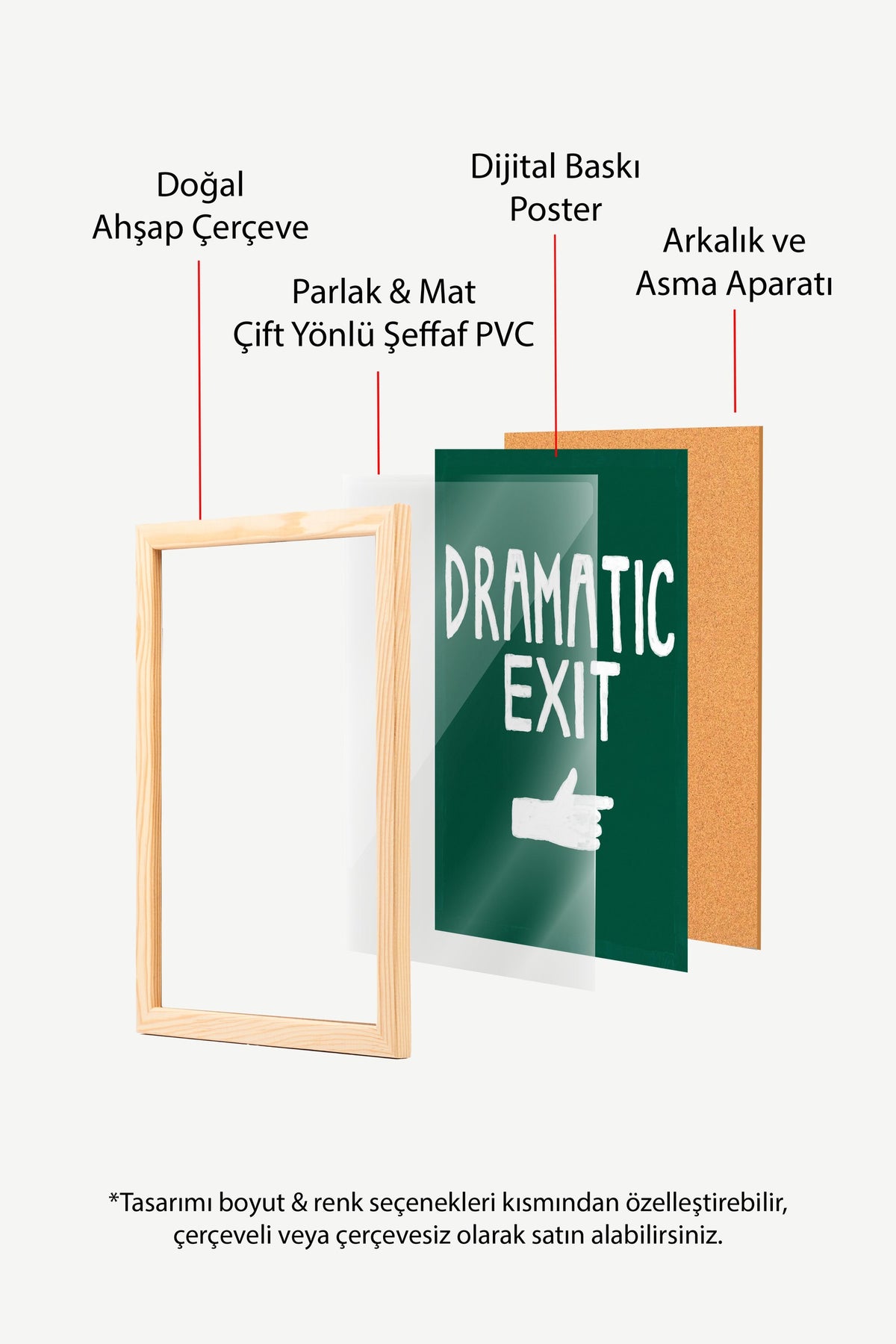 DRAMATIC EXIT Poster – Ahşap Çerçeveli Tablo