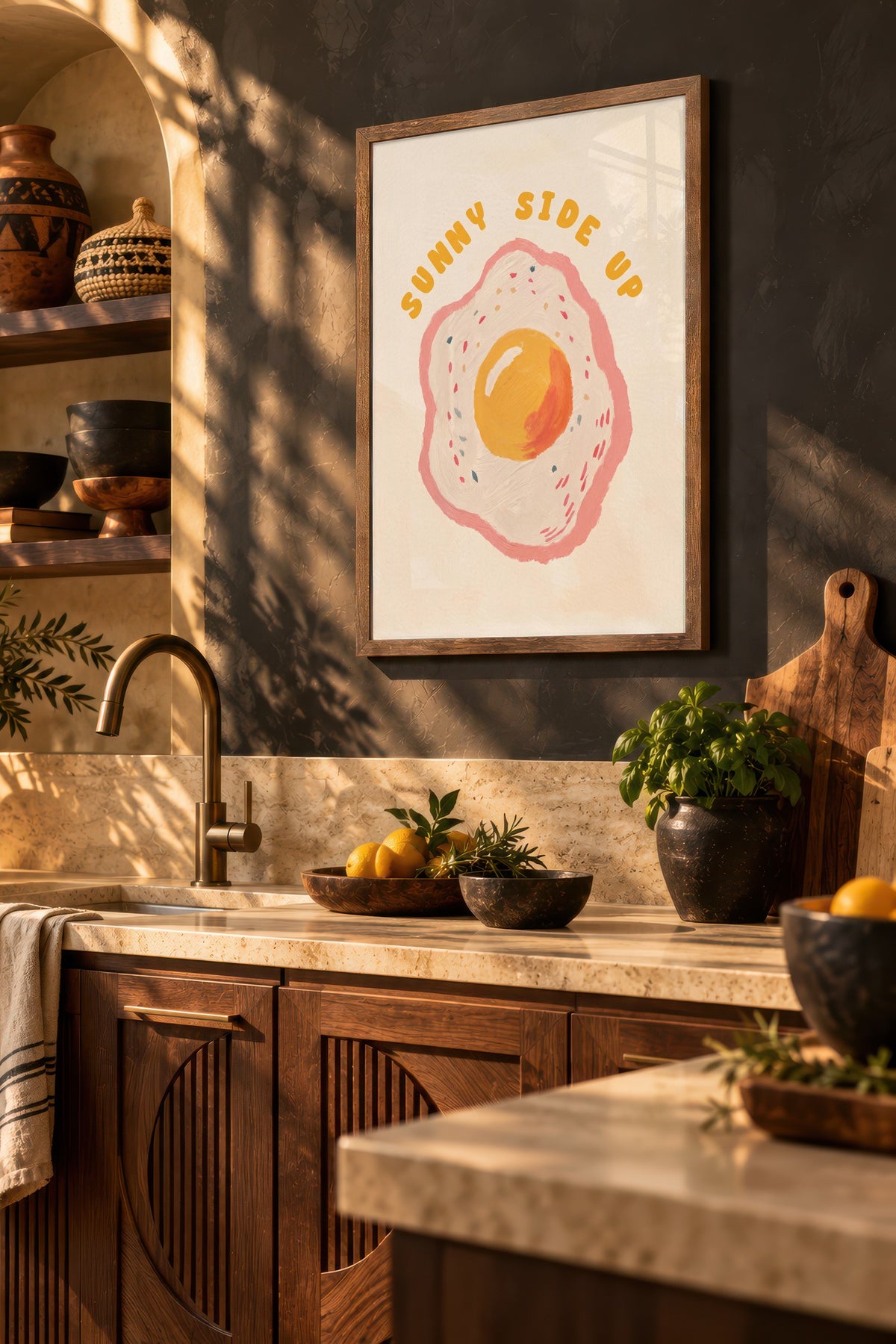 Sunny Side Up Poster – Kahverengi Çerçeveli Tablo