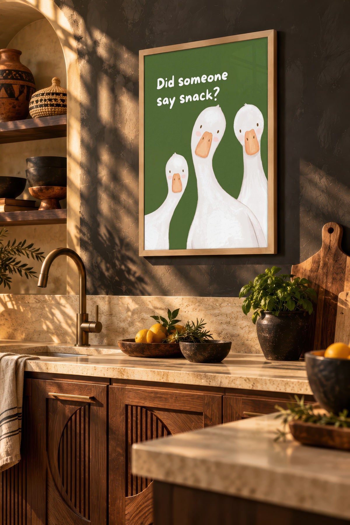 Did someone say snack? Poster – Ahşap Çerçeveli Tablo