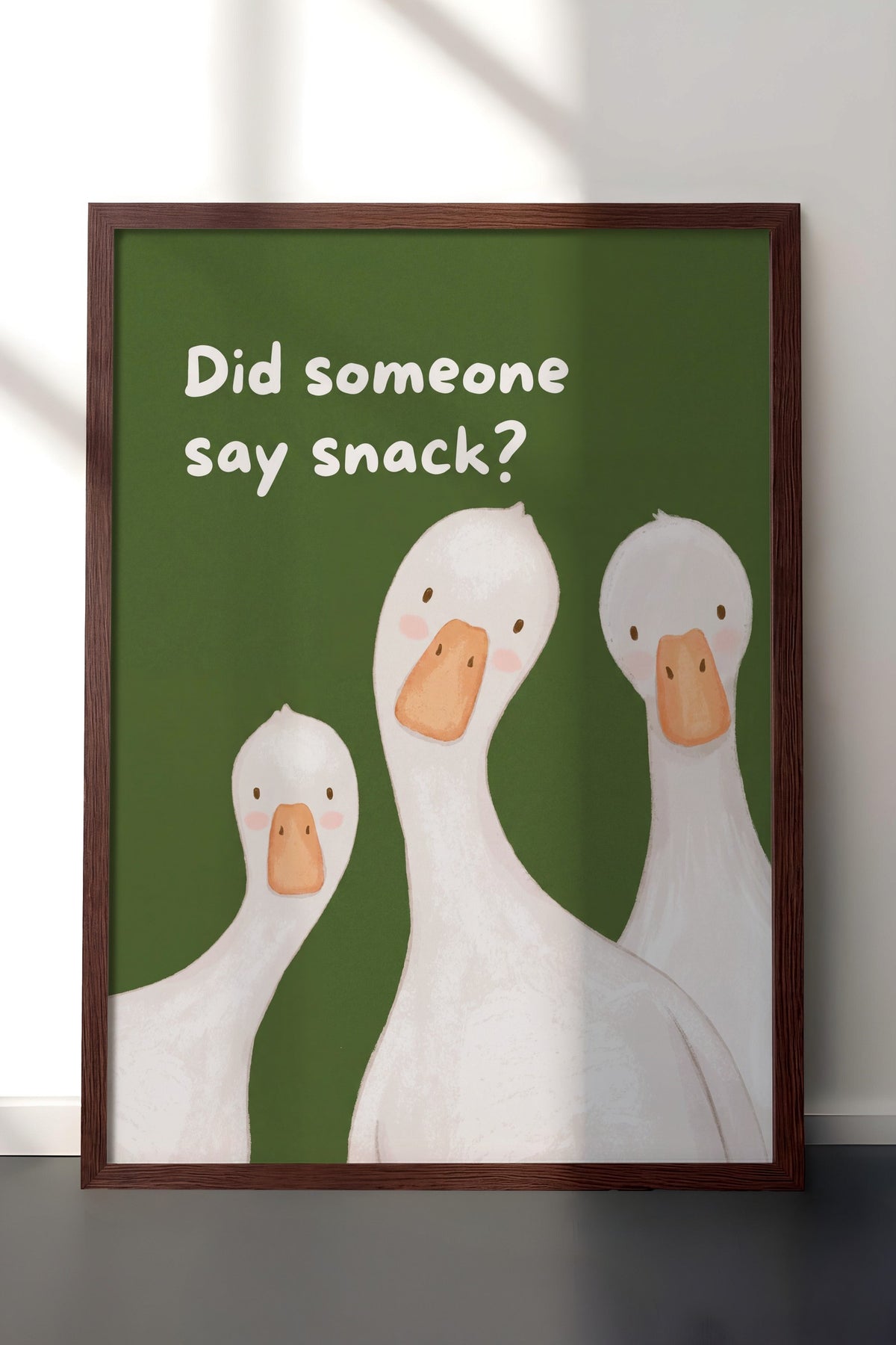 Did someone say snack? Poster – Kahverengi Çerçeveli Tablo