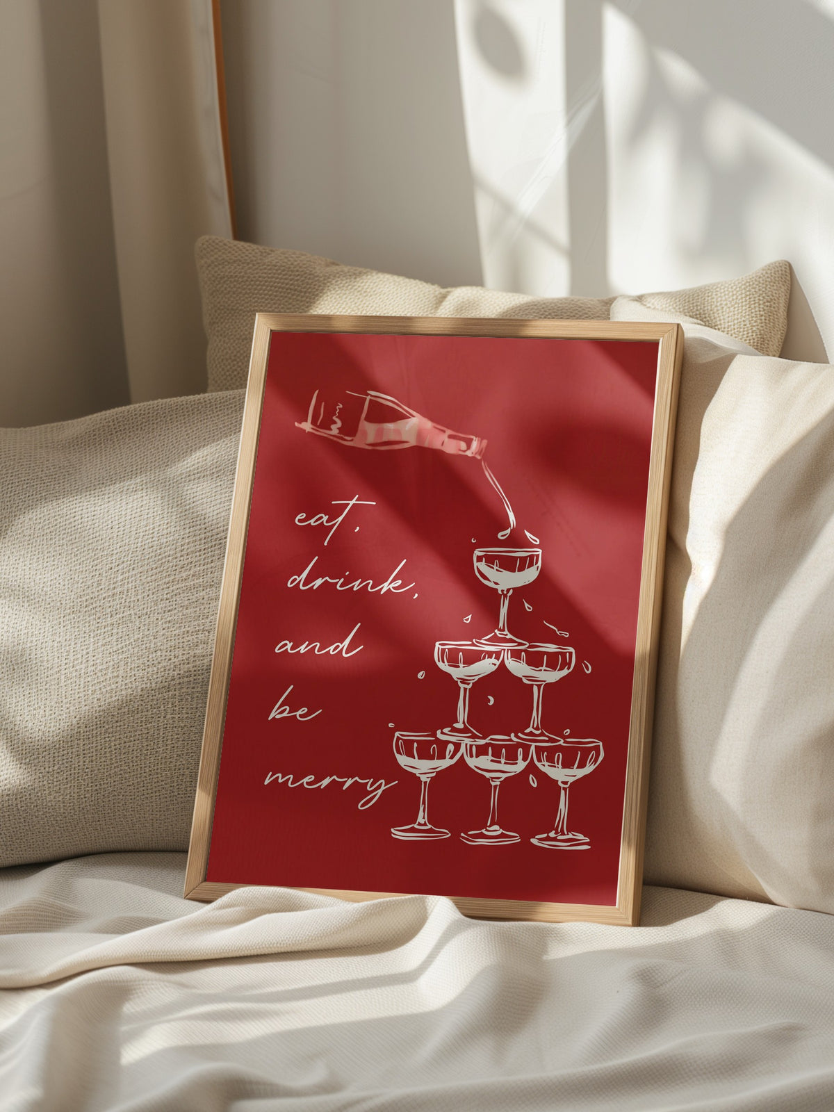 eat, drink, and be merry Poster – Ahşap Çerçeveli Tablo