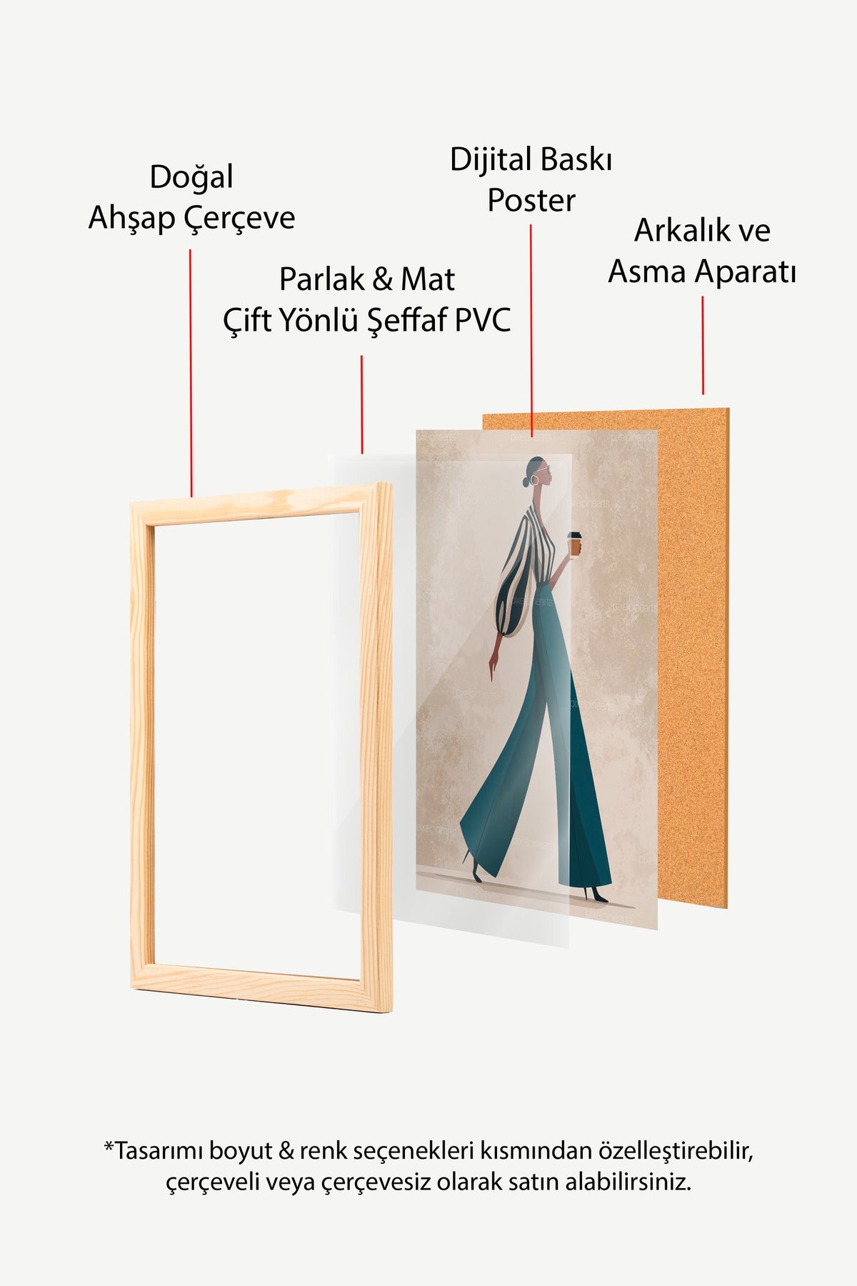 Stil Sahibi Kadın Figürü Poster – Ahşap Çerçeveli Tablo