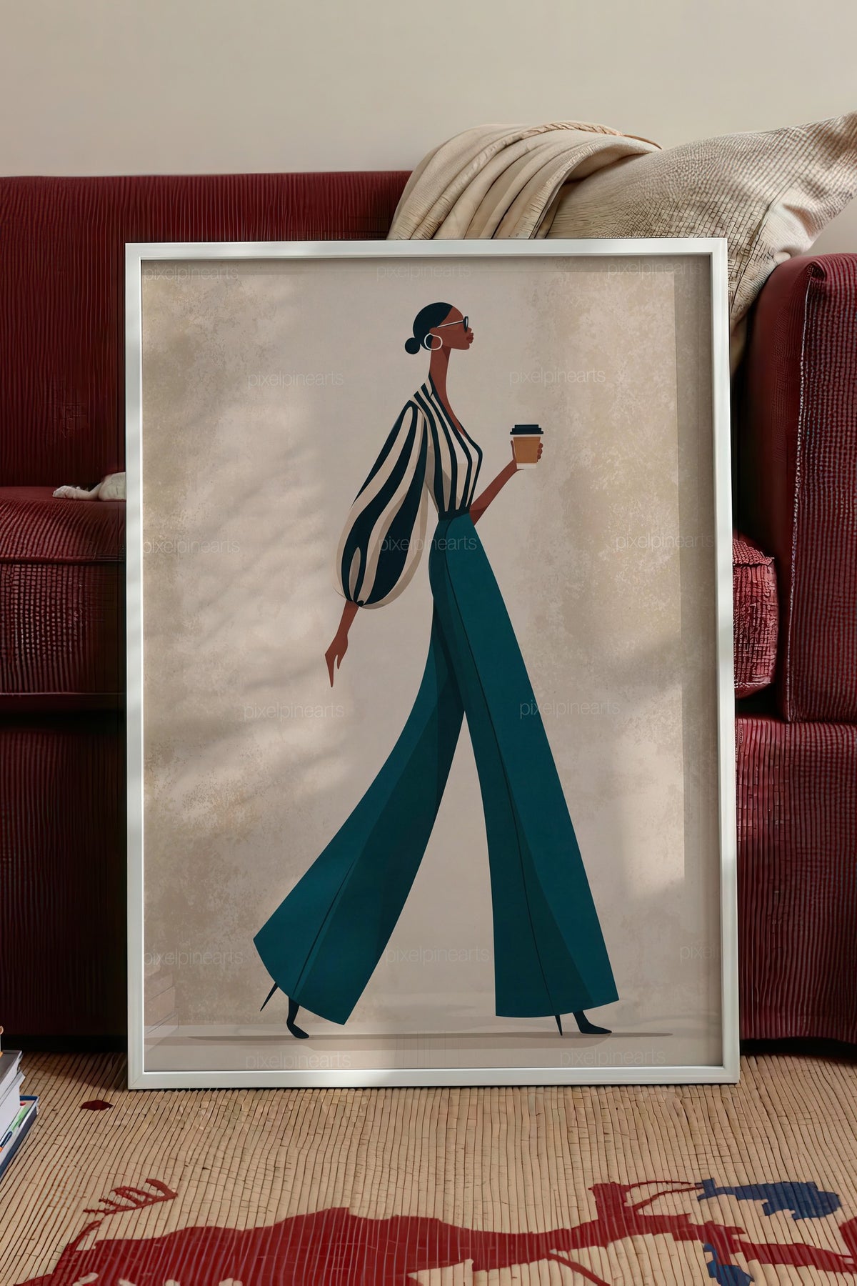 Stil Sahibi Kadın Figürü Poster – Beyaz Çerçeveli Tablo