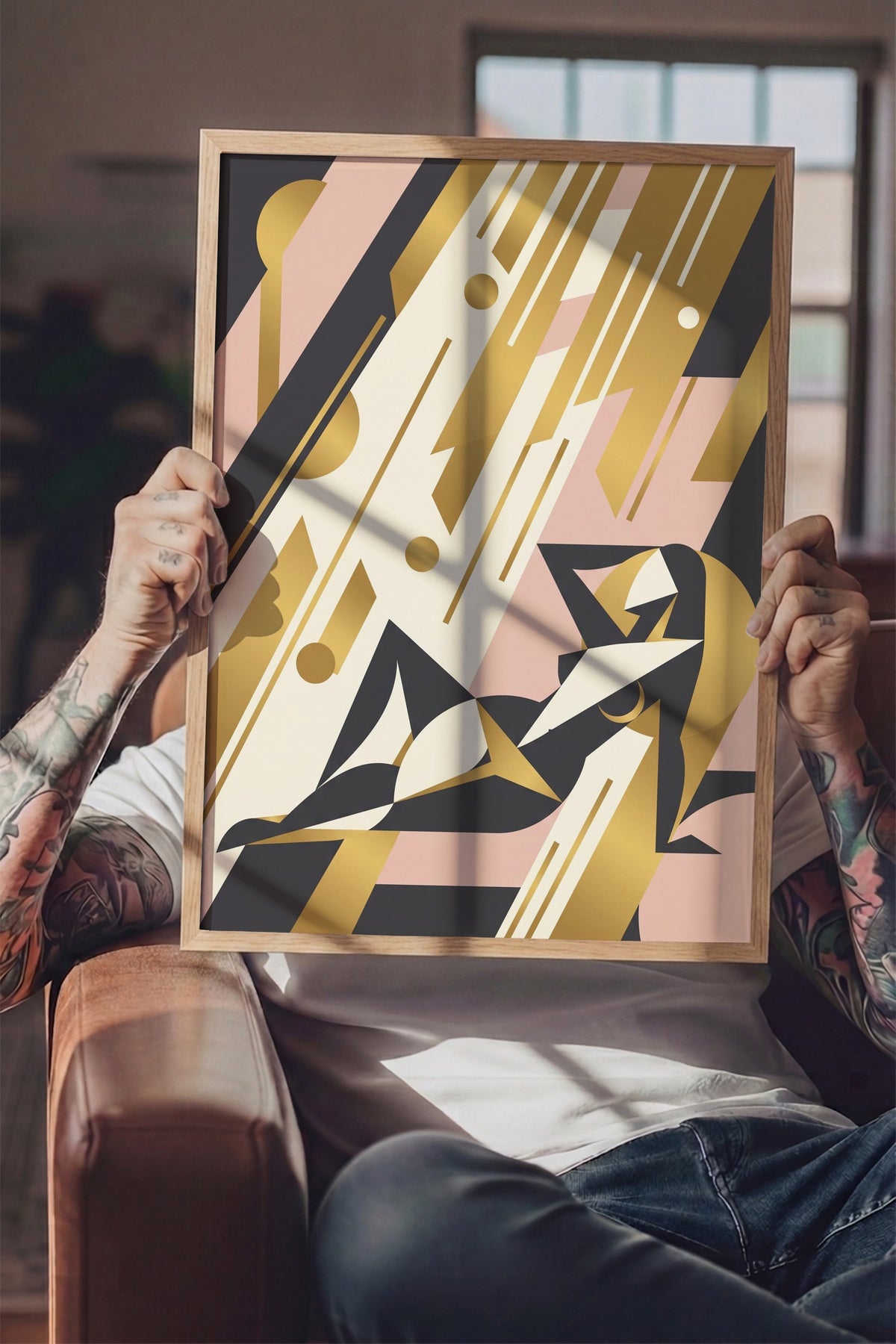 Art Deco Kadın Figürü Poster – Ahşap Çerçeveli Tablo