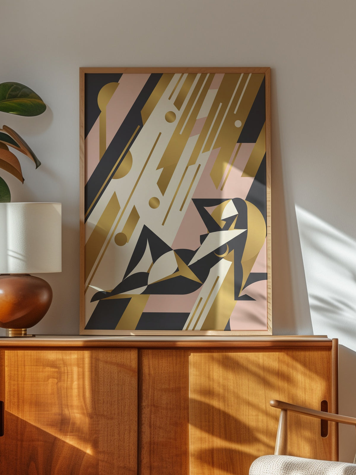 Art Deco Kadın Figürü Poster – Ahşap Çerçeveli Tablo