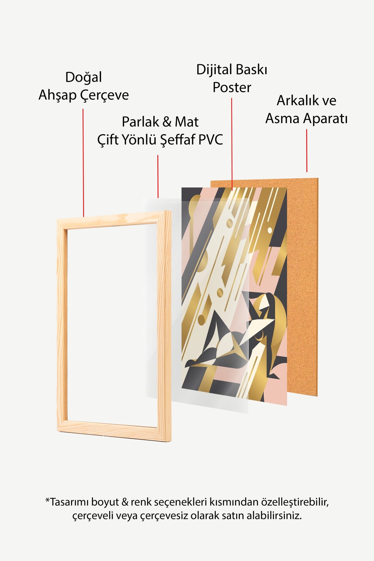 Art Deco Kadın Figürü Poster – Ahşap Çerçeveli Tablo