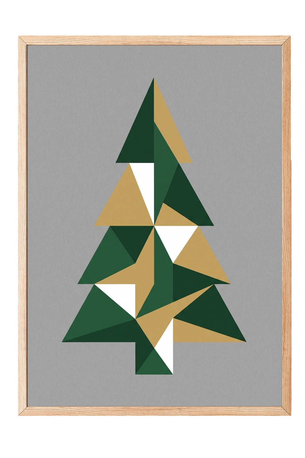 Geometrik Ağaç Deseni Poster – Ahşap Çerçeveli Tablo