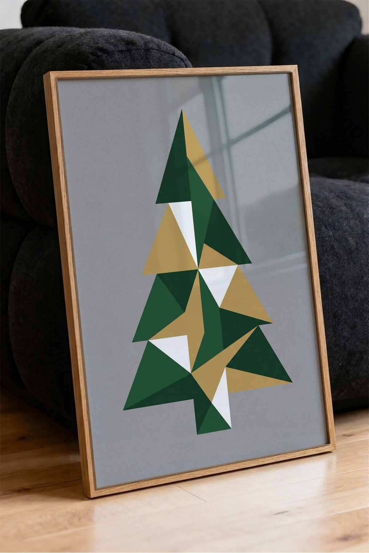 Geometrik Ağaç Deseni Poster – Ahşap Çerçeveli Tablo