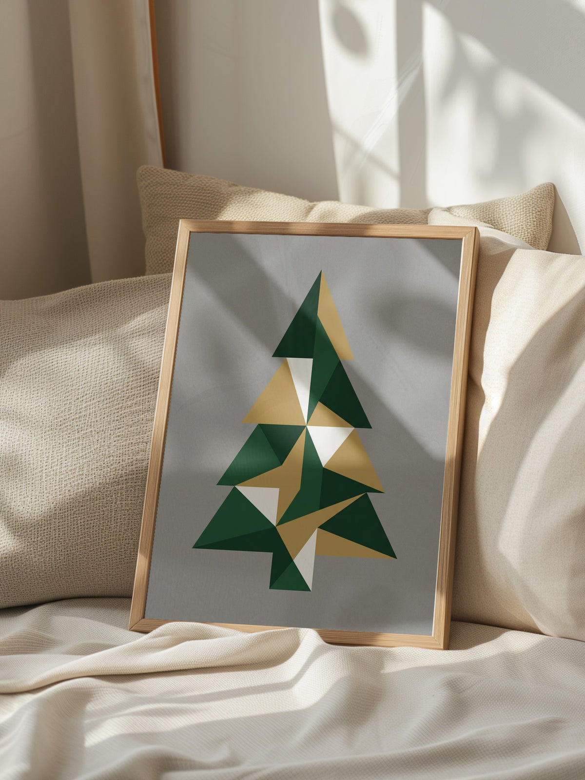 Geometrik Ağaç Deseni Poster – Ahşap Çerçeveli Tablo