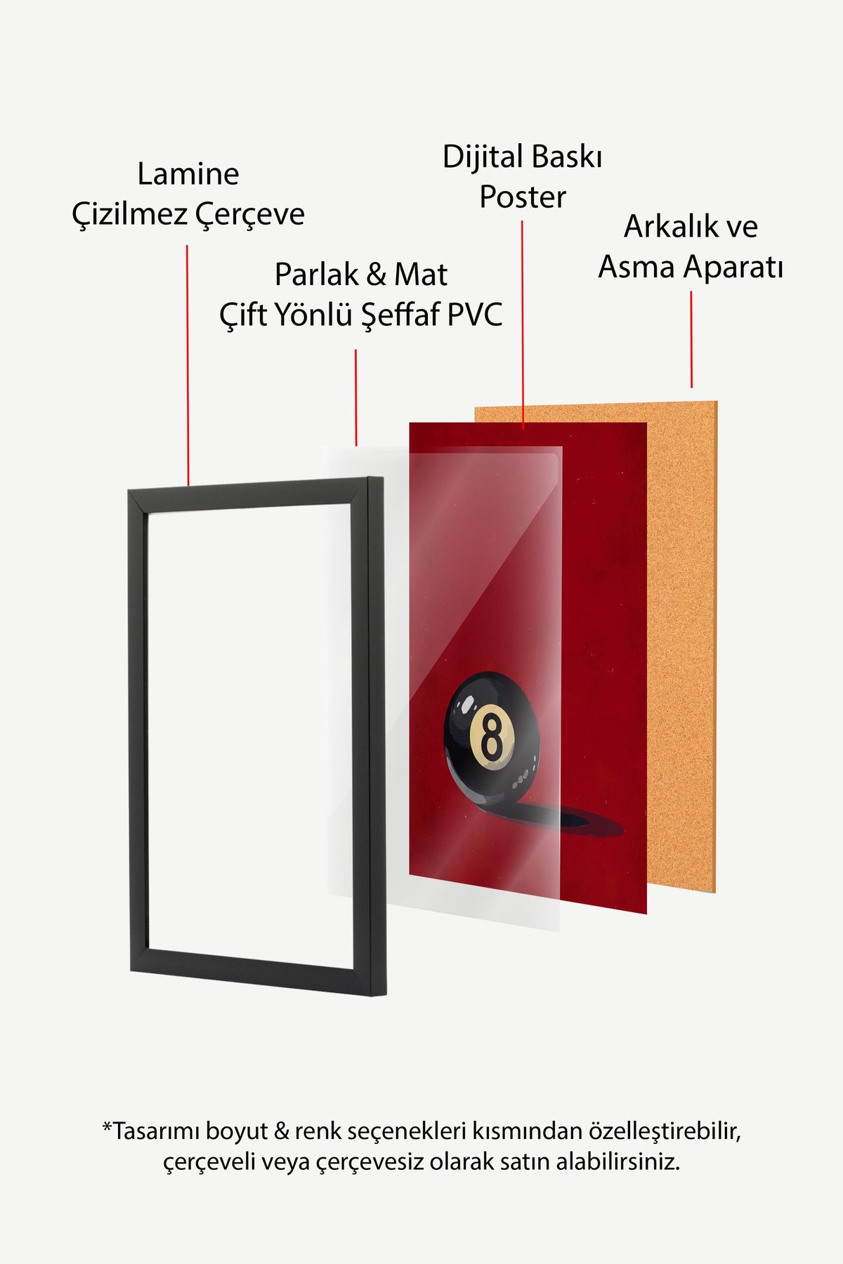 Bilardo Topu Poster – Siyah Çerçeveli Tablo