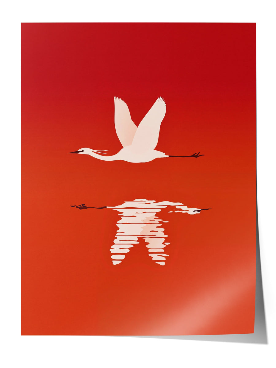 Uçan Kuş Yansıması Çerçevesiz Poster