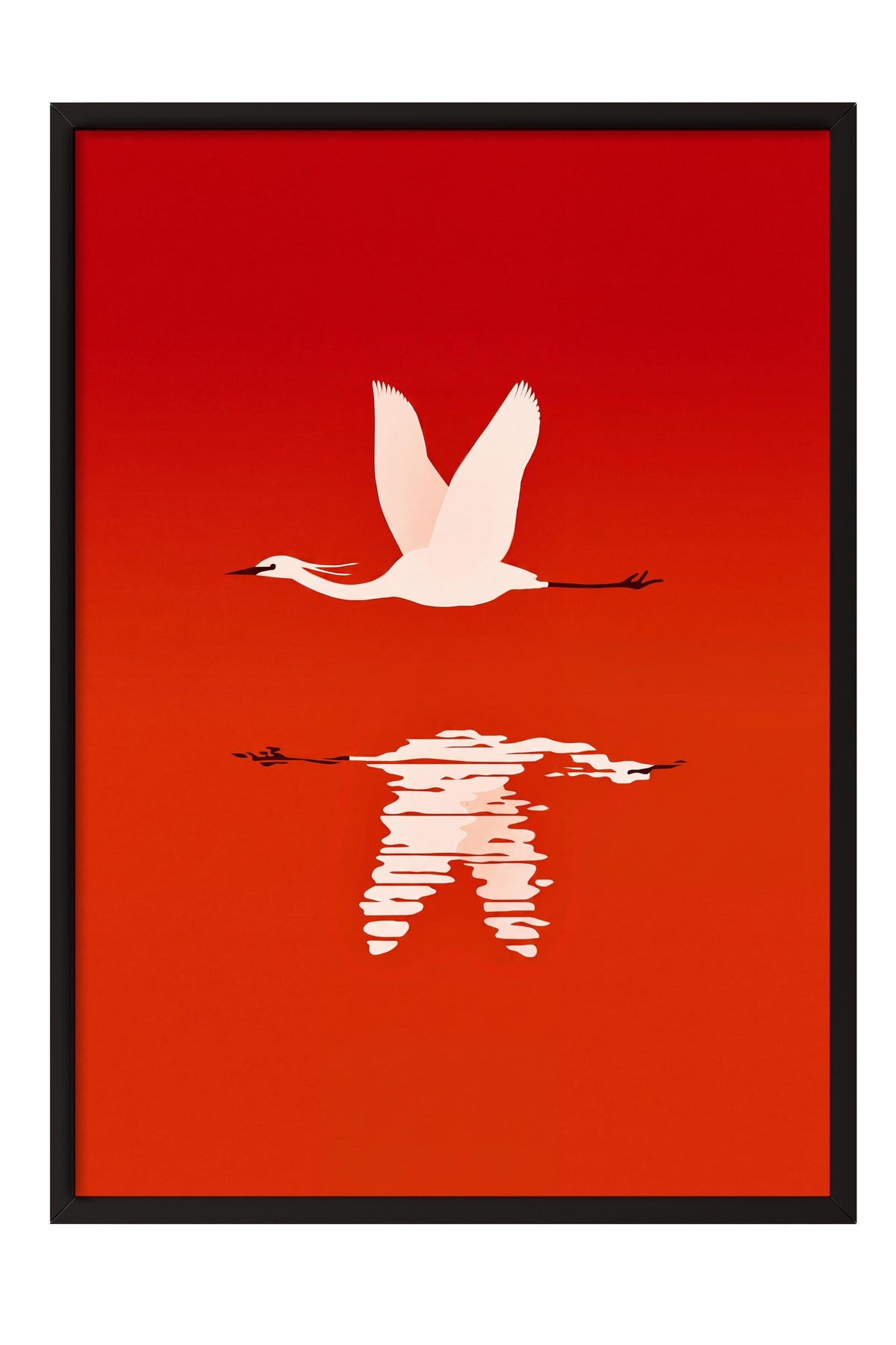 Uçan Kuş Yansıması Poster – Siyah Çerçeveli Tablo