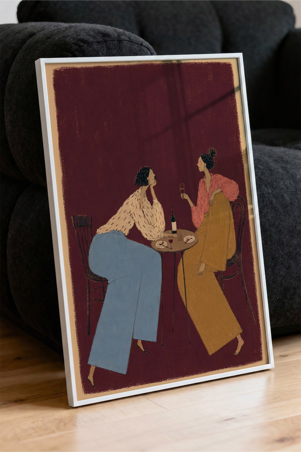Sohbet Eden Kadınlar Poster – Beyaz Çerçeveli Tablo