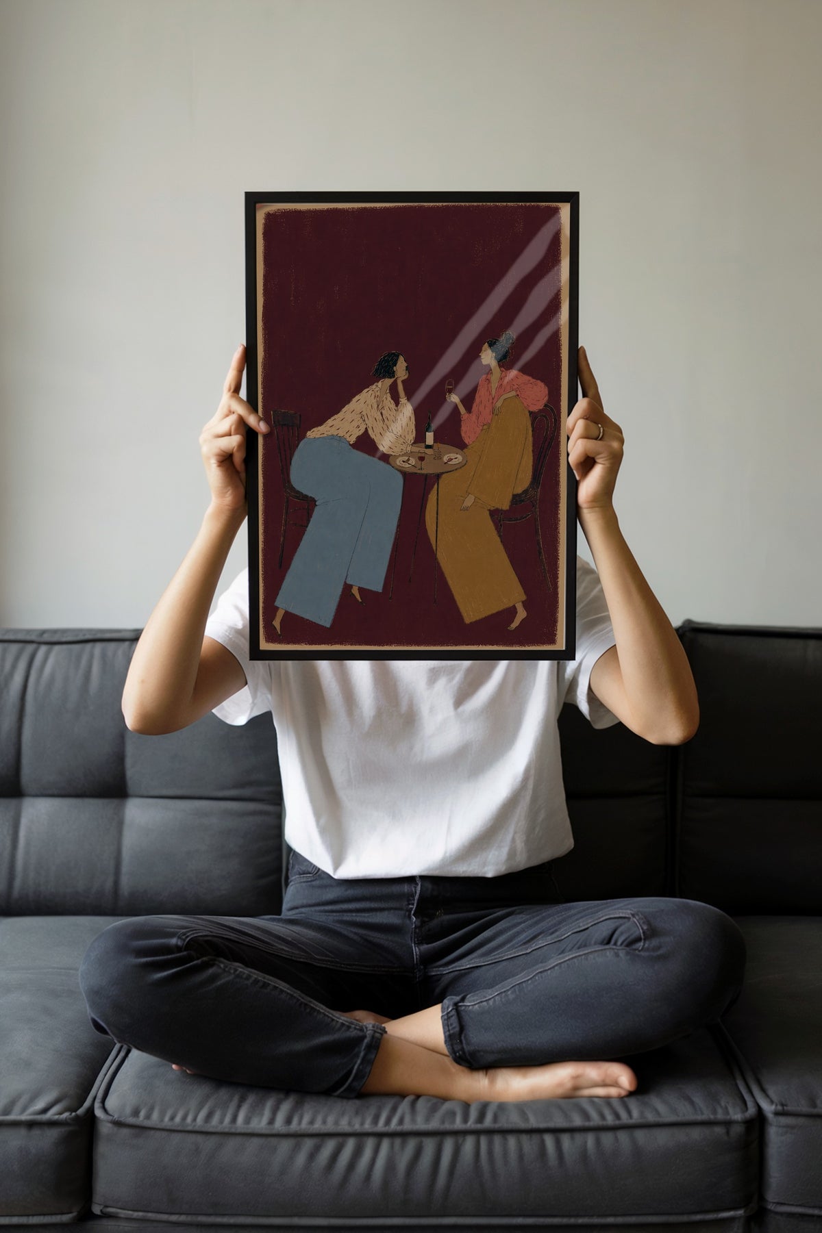 Sohbet Eden Kadınlar Poster – Siyah Çerçeveli Tablo