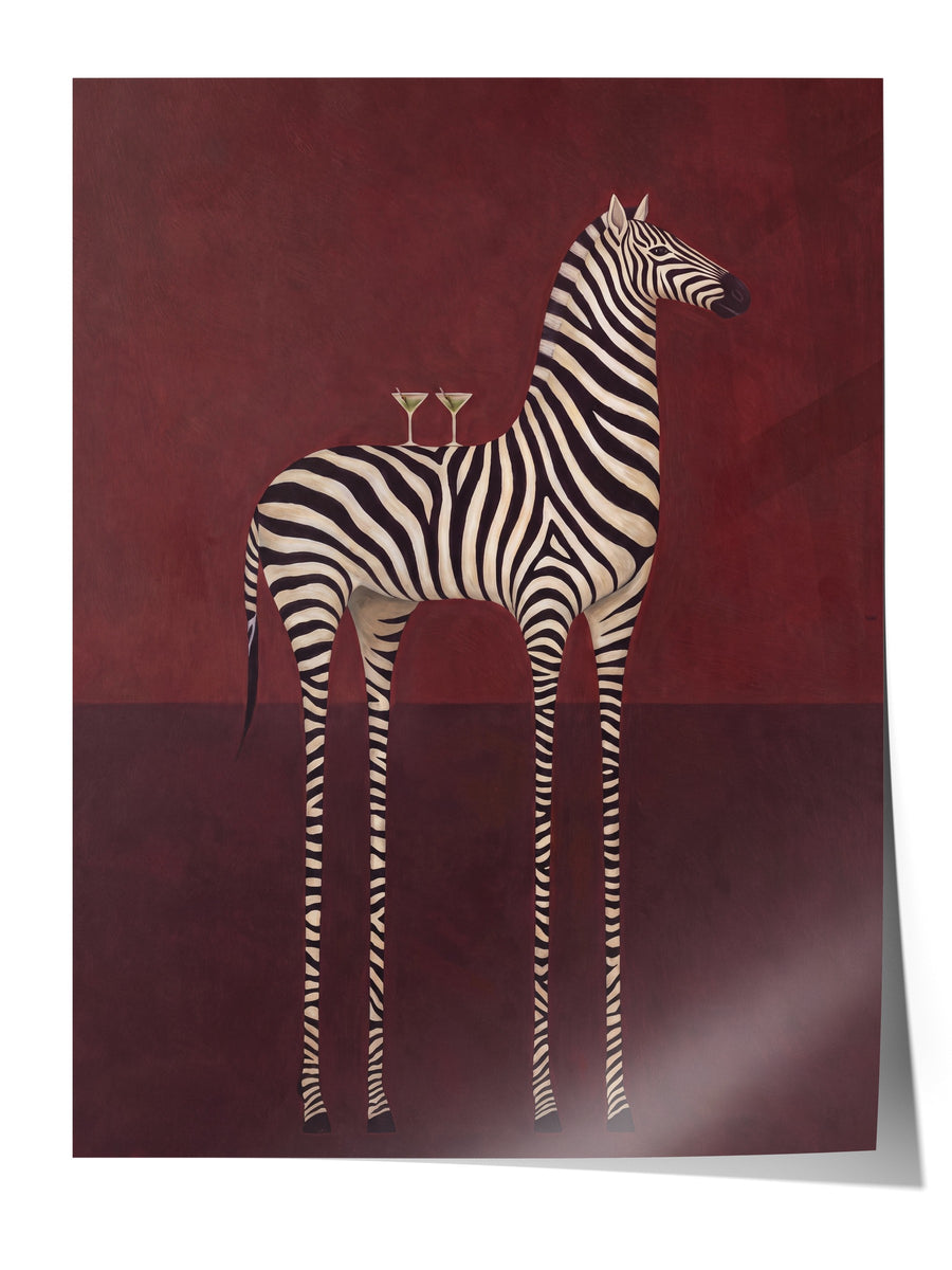 Garip Zebra Yorumu Çerçevesiz Poster